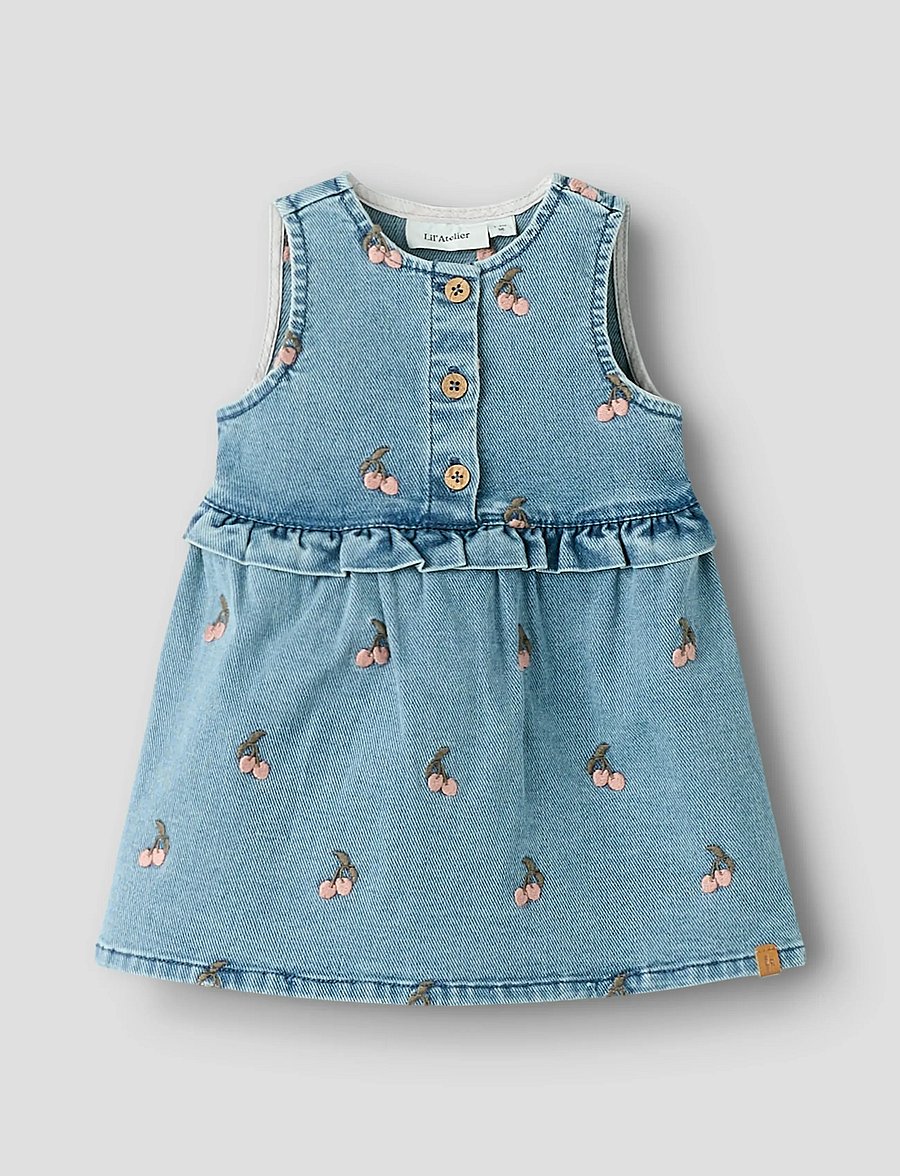 Lil'Atelier - NBFDEVA DNM EMB SPENCER 2024-ES LIL - Ärmlösa babyklänningar - medium blue denim - 0