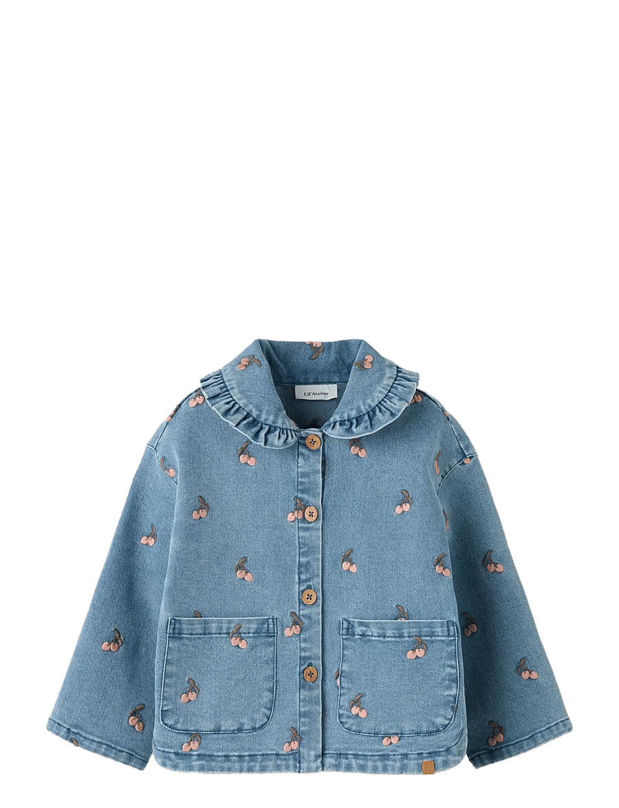 Lil'Atelier - NMFDEVA LOOSE DNM EMB JACKET 2024-ES LIL - denim & corduroy - medium blue denim - 0