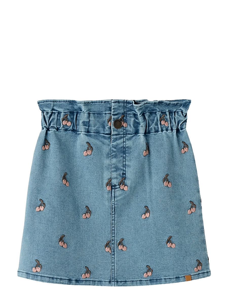 Lil'Atelier - NMFDEVA LOOSE DNM EMB SKIRT 2024-ES LIL - korte nederdele - medium blue denim - 0