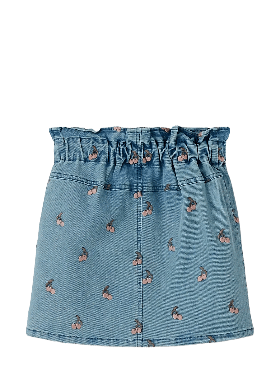Lil'Atelier - NMFDEVA LOOSE DNM EMB SKIRT 2024-ES LIL - korte nederdele - medium blue denim - 1