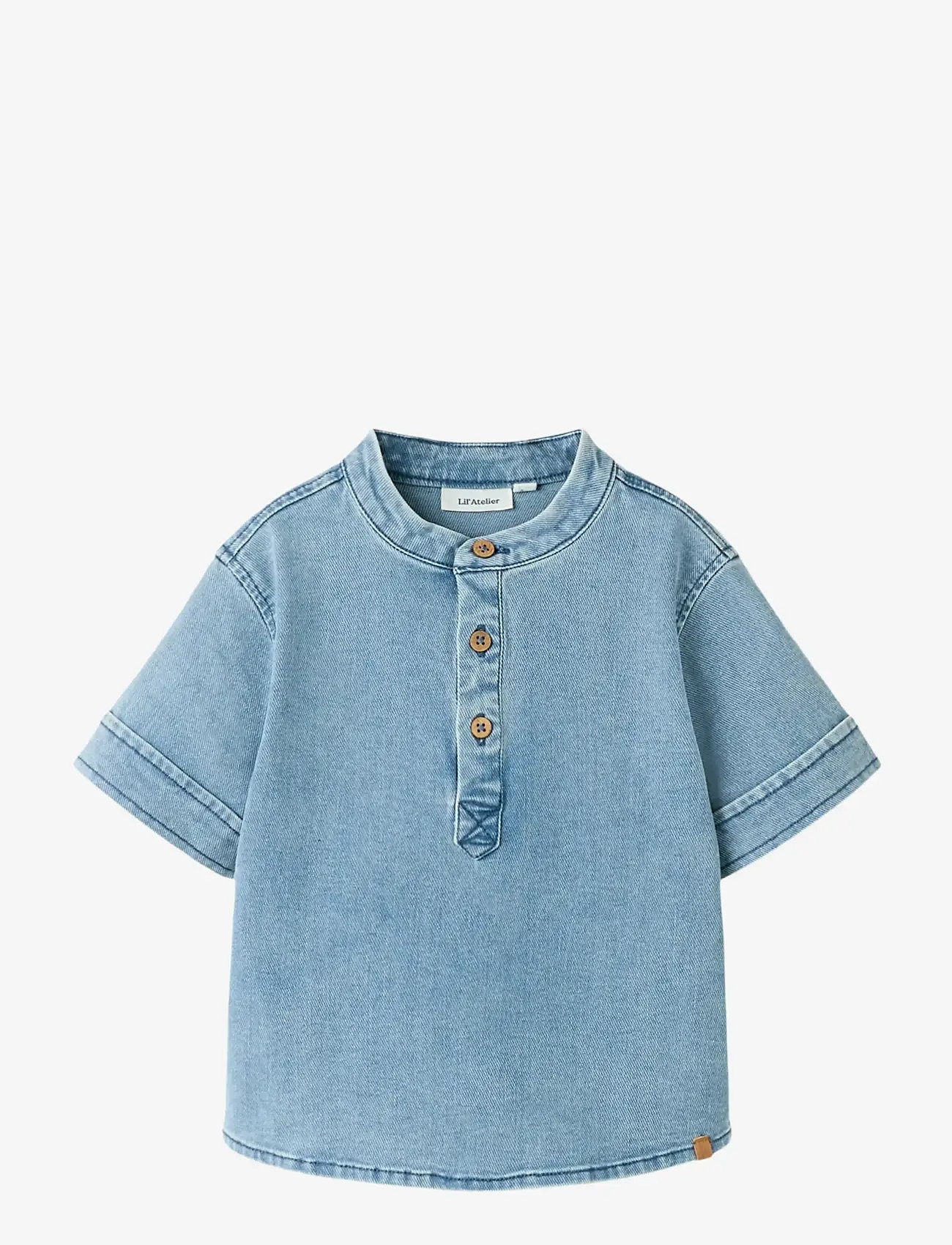 Lil'Atelier - NMMDEVA SS LOOSE DNM SHIRT 2024-ES LIL - kurzärmlige hemden - medium blue denim - 1