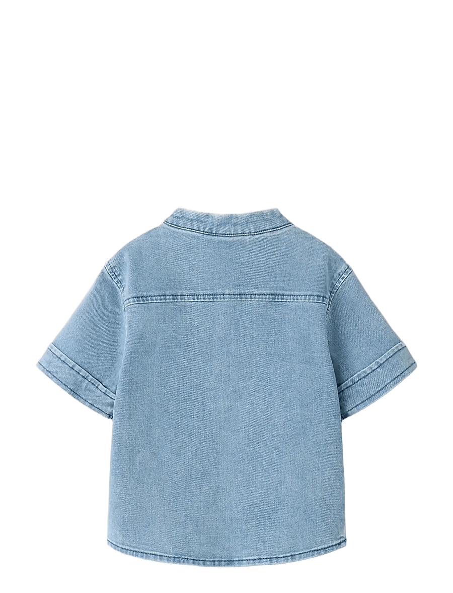Lil'Atelier - NMMDEVA SS LOOSE DNM SHIRT 2024-ES LIL - kurzärmlige hemden - medium blue denim - 1