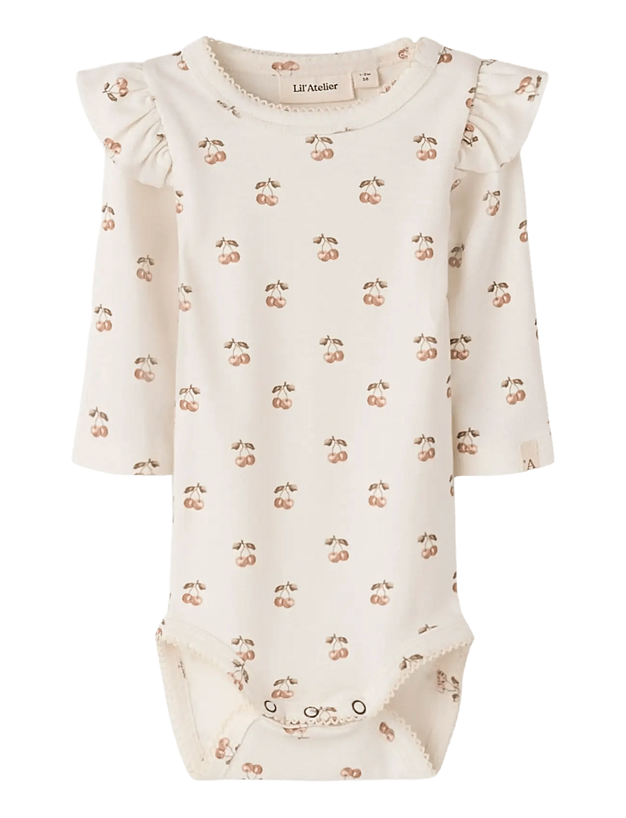 Lil'Atelier - NBFLAYO KEP LS SLIM BODY LIL - langærmede bodyer - coconut milk - 0