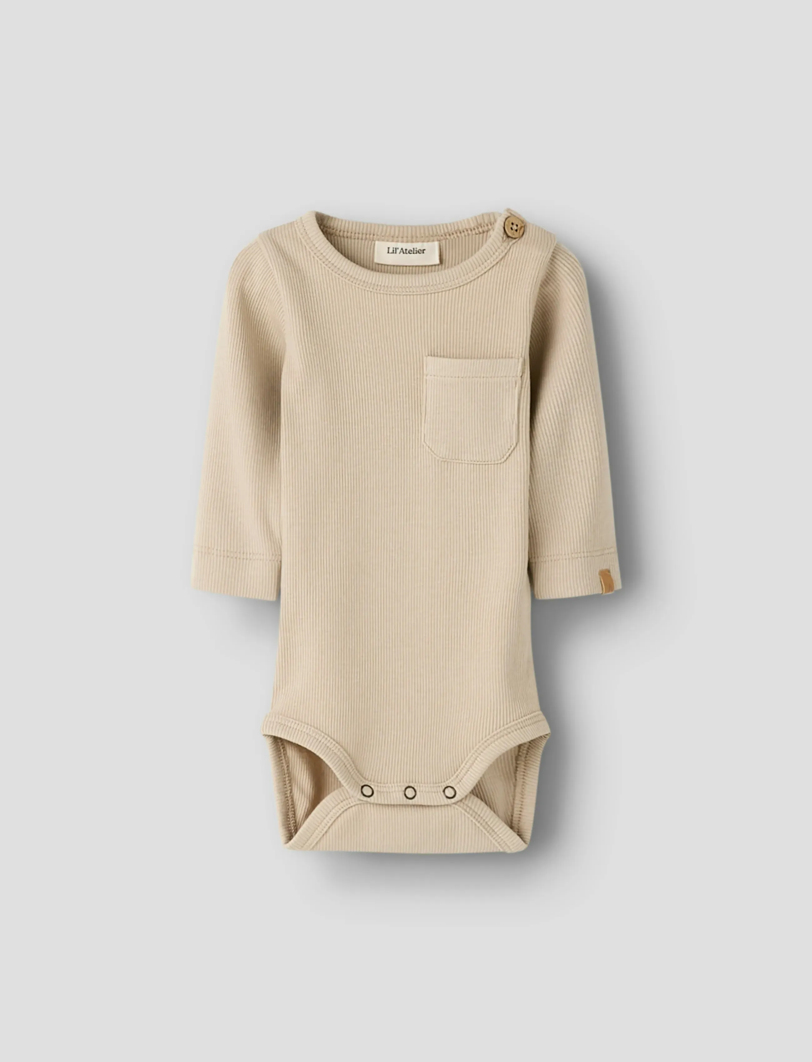 Lil'Atelier Nbmlago Ls Slim Body Lil, 86, Bodys, Beige - Long-sleeved Kinder