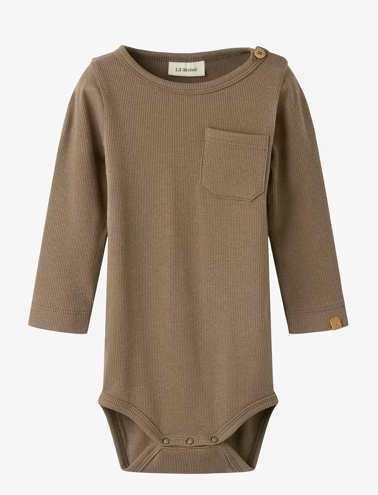 Lil'Atelier - NBMLAGO LS SLIM BODY LIL - langærmede heldragter - shitake - 0