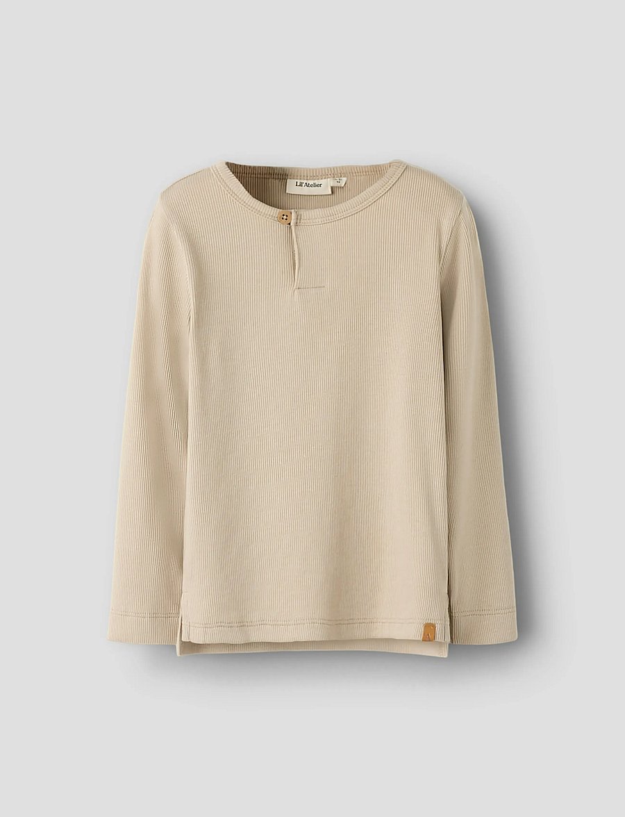 Lil'Atelier - NMMLAGO LS SLIM TOP LIL - marškinėliai ilgomis rankovėmis - oxford tan - 3
