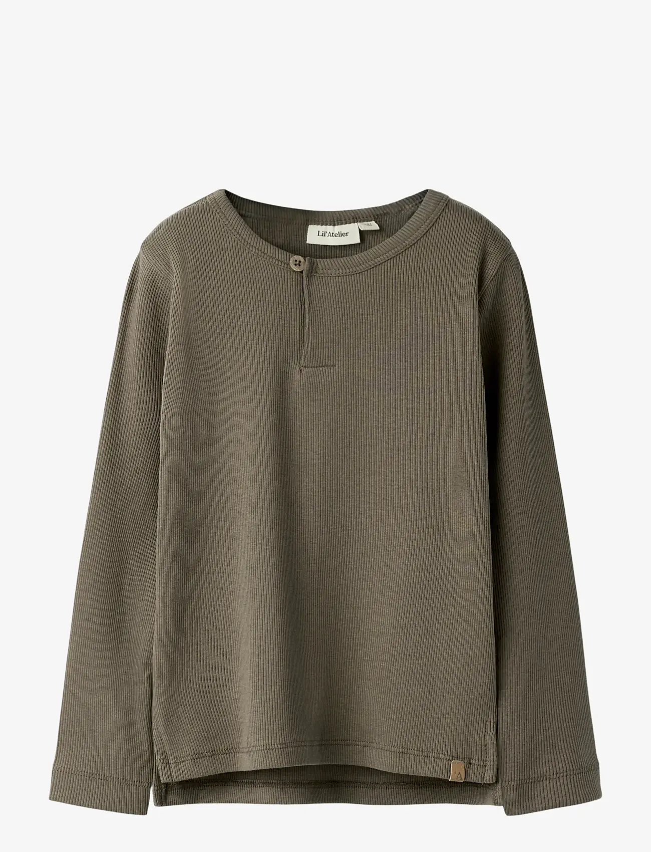 Lil'Atelier - NMMLAGO LS SLIM TOP LIL - langærmede t-shirts - shitake - 1