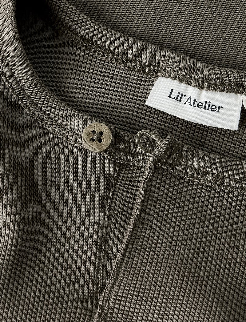 Lil'Atelier - NMMLAGO LS SLIM TOP LIL - długi rękaw - shitake - 0