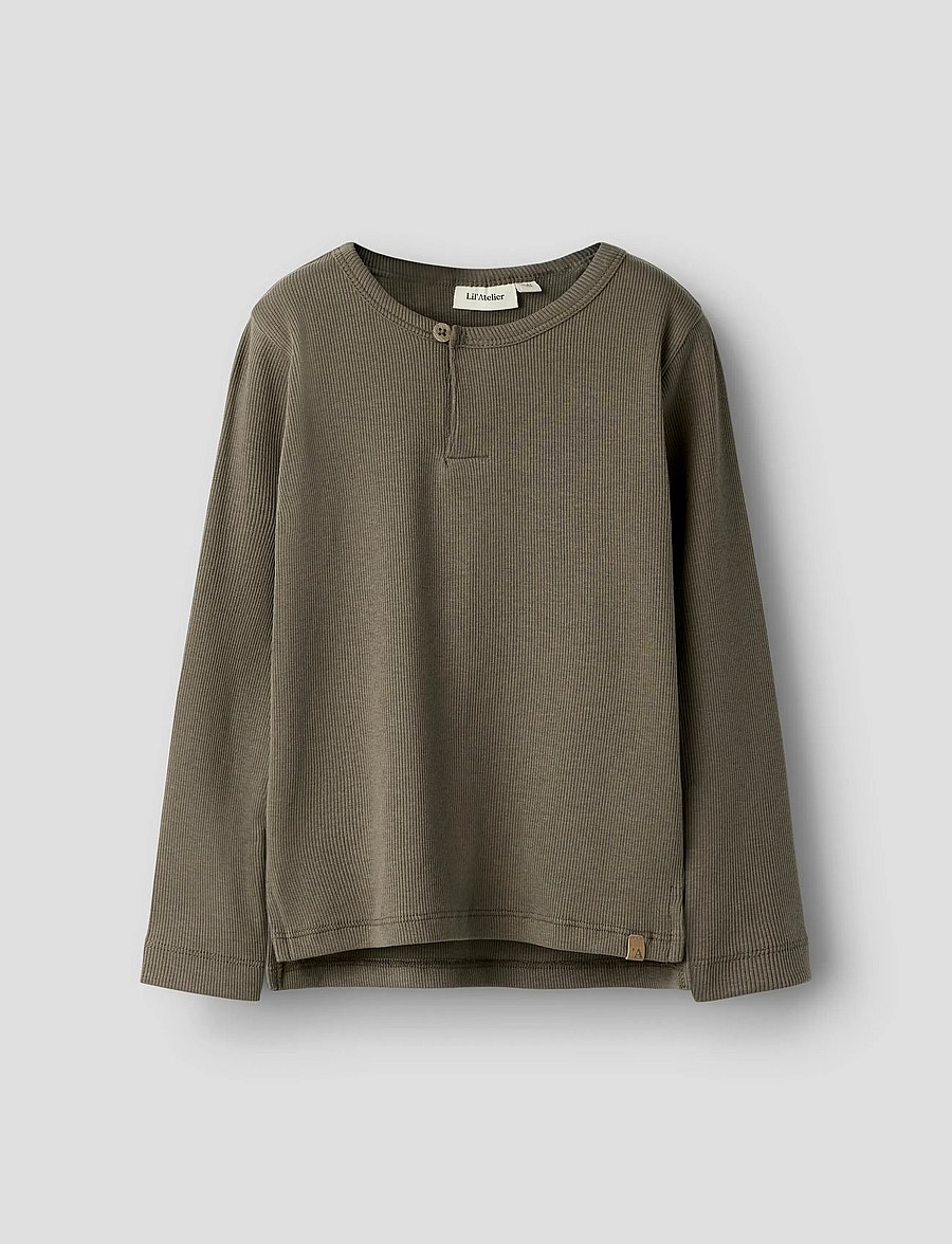 Lil'Atelier - NMMLAGO LS SLIM TOP LIL - pitkähihaiset t-paidat - shitake - 3