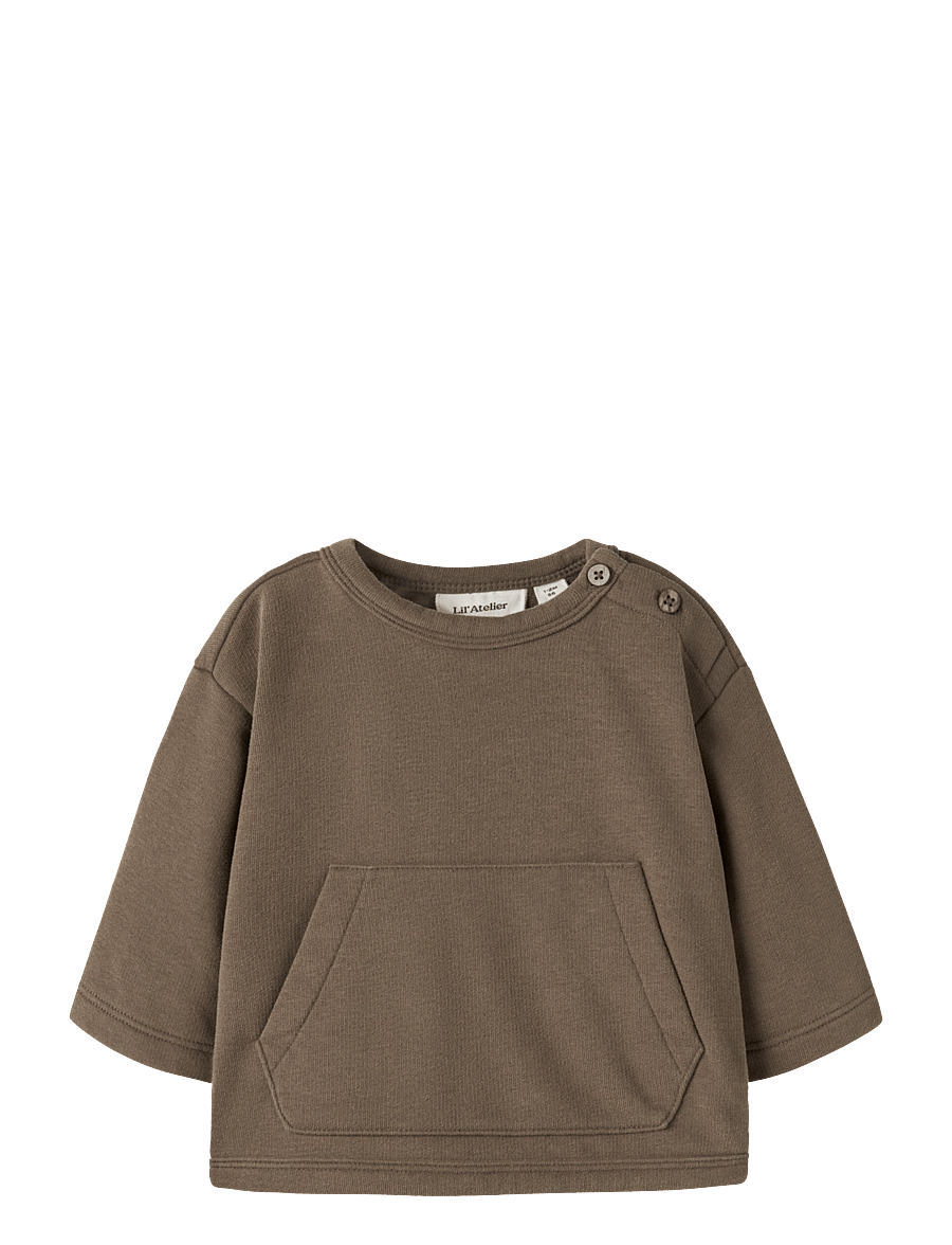 Lil'Atelier - NBMILONDON REA LS LOOSE SWEAT BRU LIL - dressipluusid - teak - 0