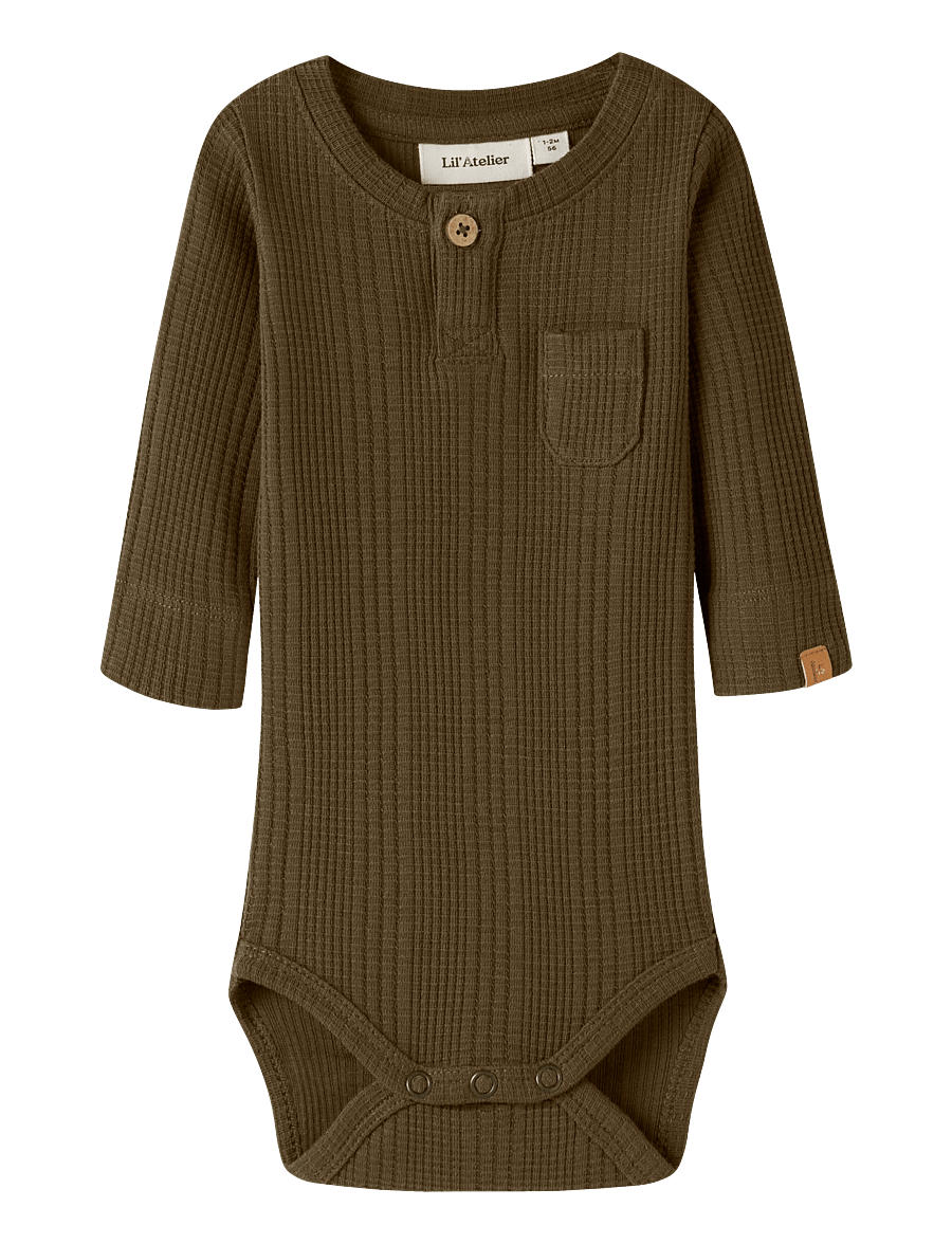 Lil'Atelier - NBMOPELLE LS SLIM BODY LIL - teak - 0