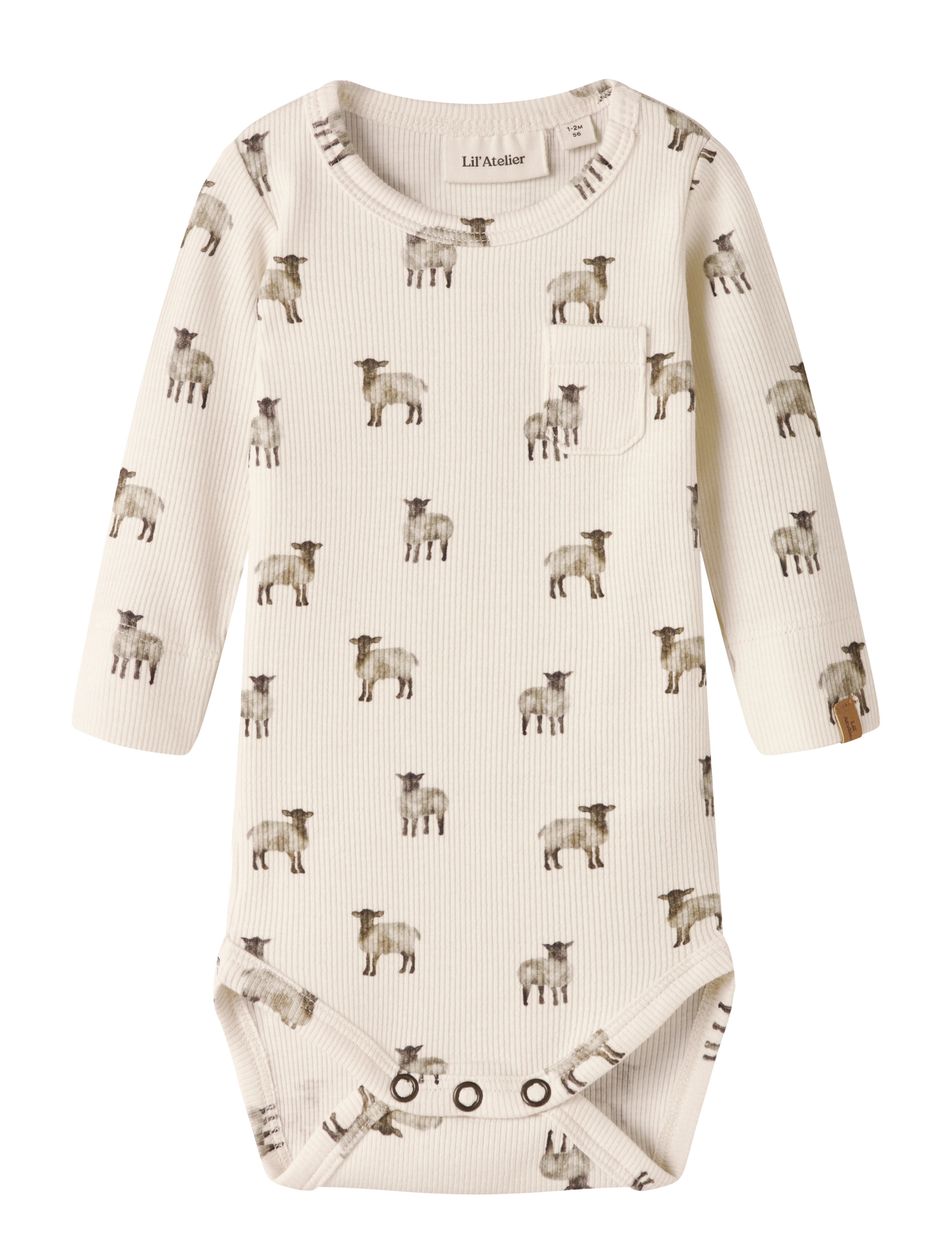 Lil'Atelier NBMGAVO EKO LS SLIM BODY LIL - Pikkade varrukatega bodid - TURTLEDOVE / cream