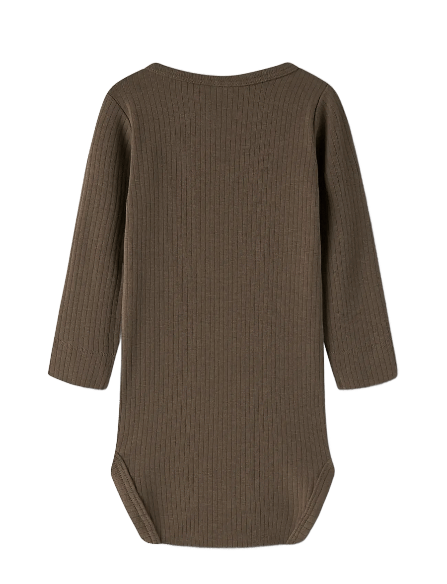 Lil'Atelier - NBMGABO BIB LS SLIM BODY LIL - pikkade varrukatega bodid - teak - 1