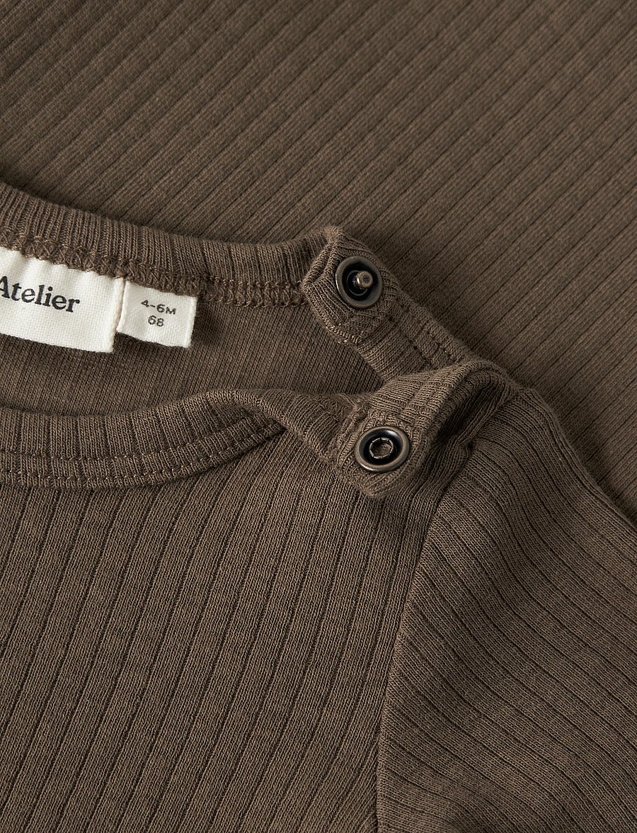 Lil'Atelier - NBMGABO BIB LS SLIM BODY LIL - pikkade varrukatega bodid - teak - 2