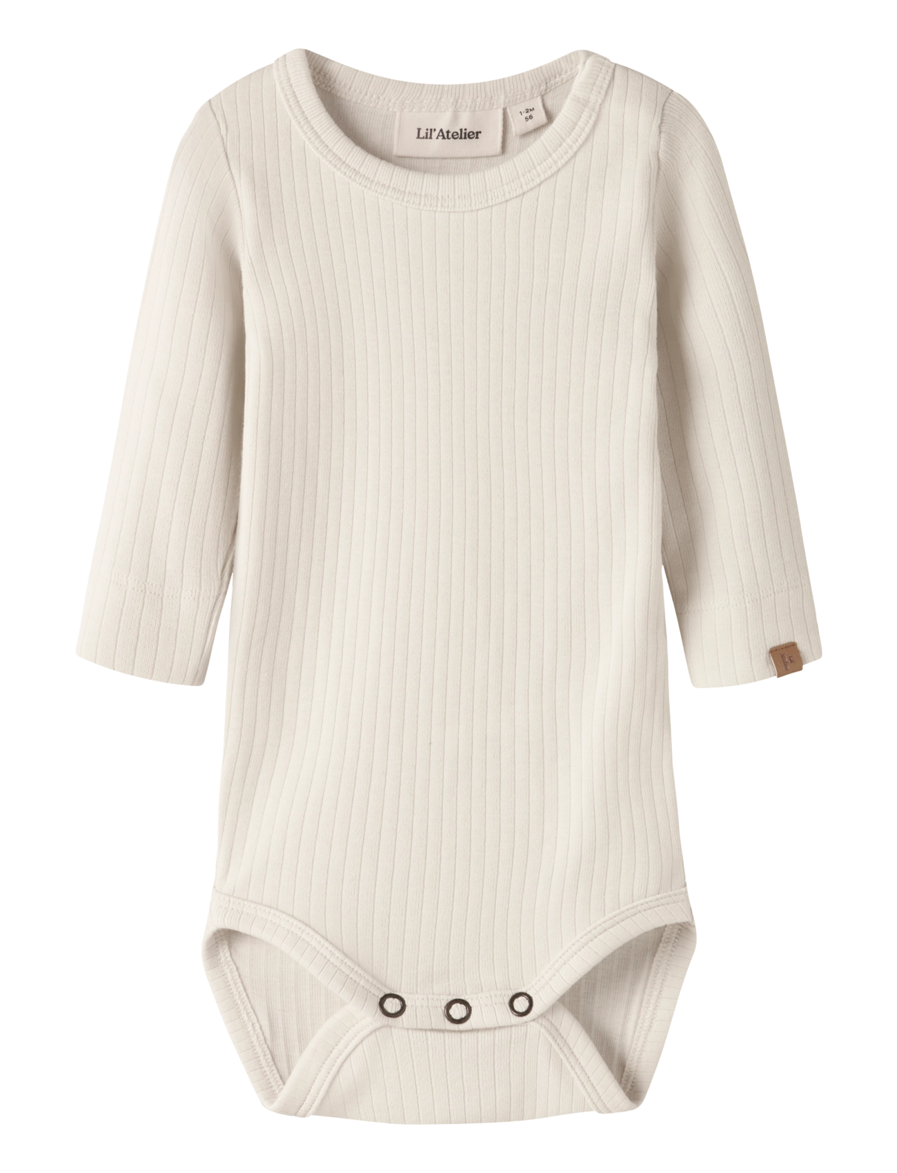 Lil'Atelier NBMGABO BIB LS SLIM BODY LIL - Pikkade varrukatega bodid - TURTLEDOVE / cream