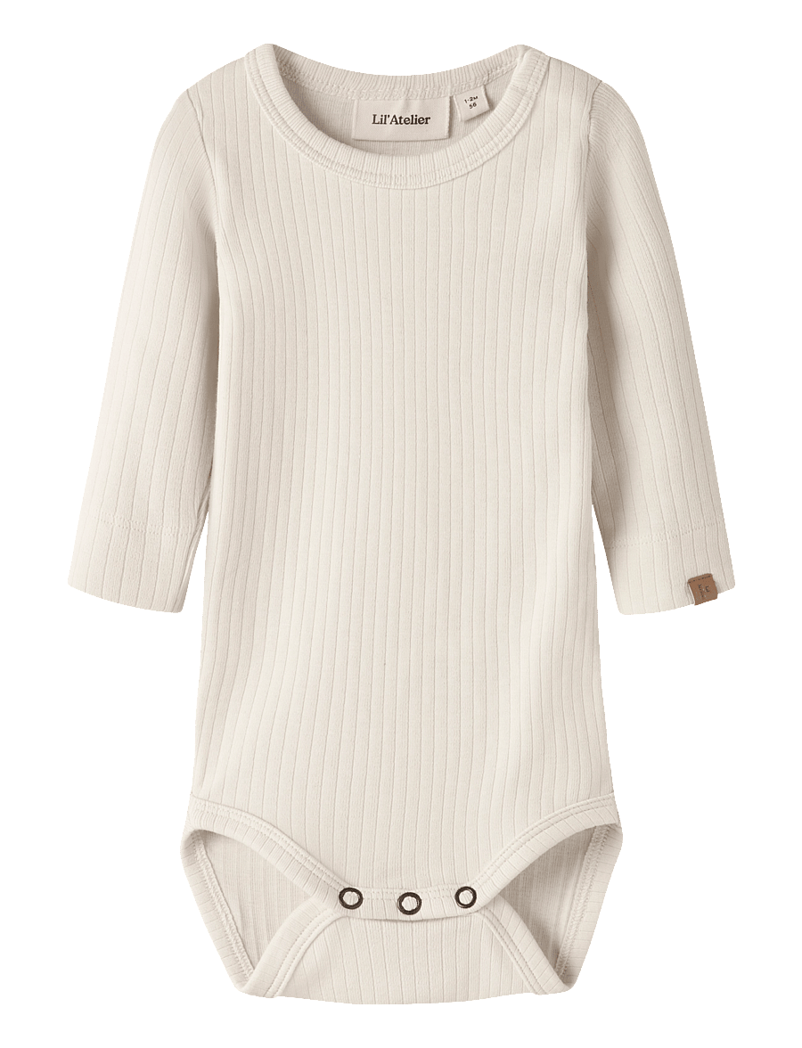 Lil'Atelier - NBMGABO BIB LS SLIM BODY LIL - turtledove - 1