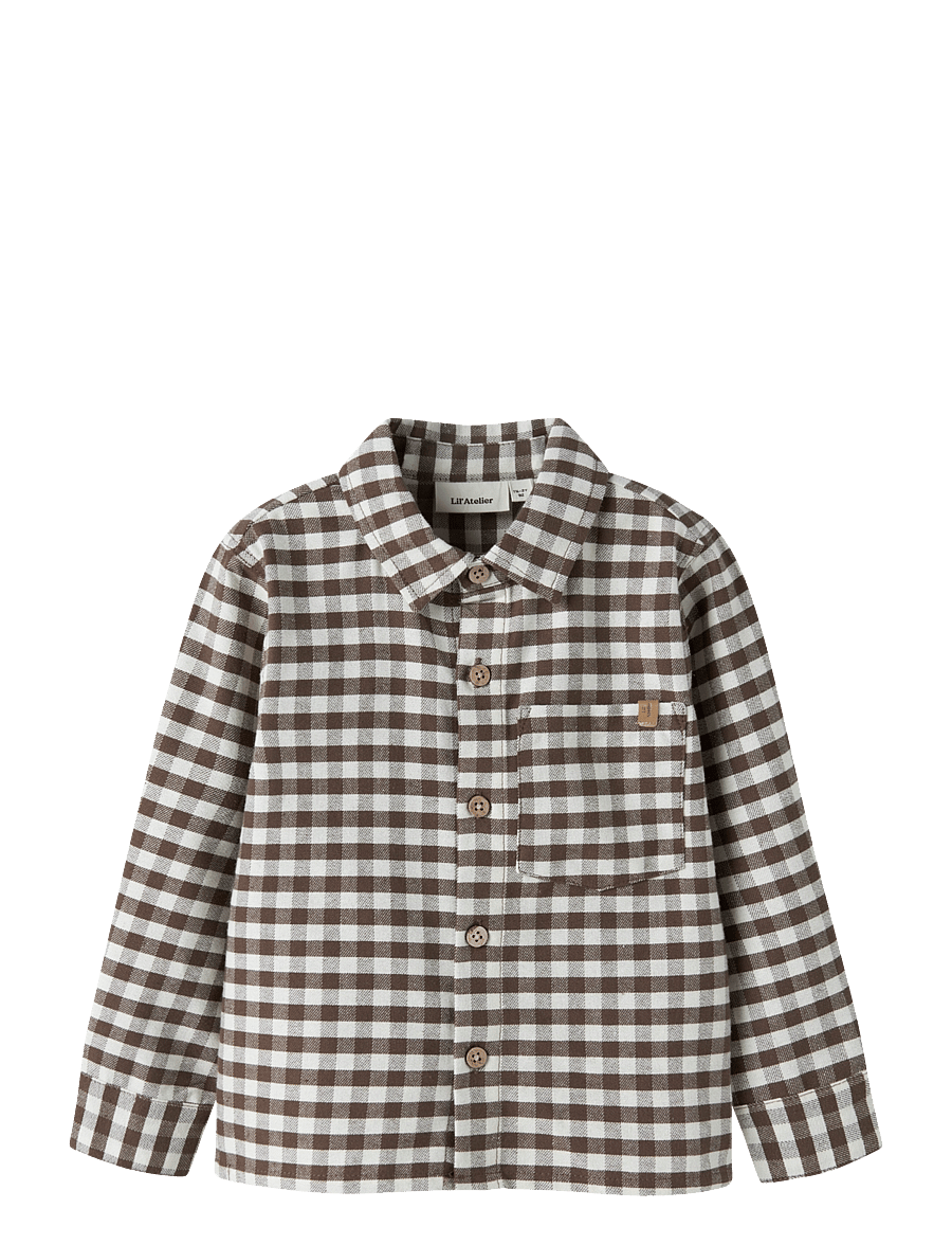 Lil'Atelier - NMMNOKI LS LOOSE SHIRT LIL - langärmlige hemden - teak - 0