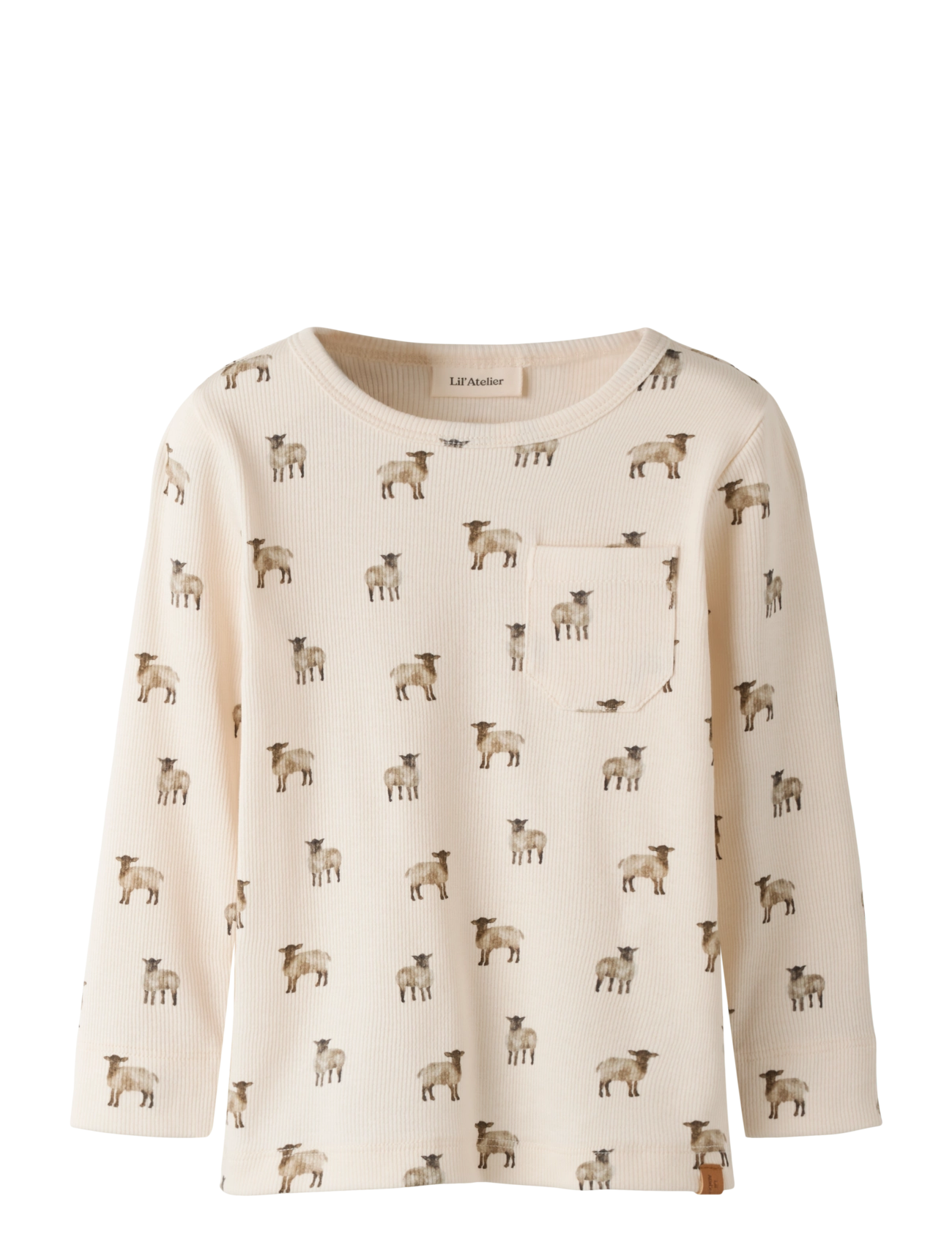 Lil'Atelier NMMGAVO EKO LS SLIM TOP LIL - Langärmelig - TURTLEDOVE / cream