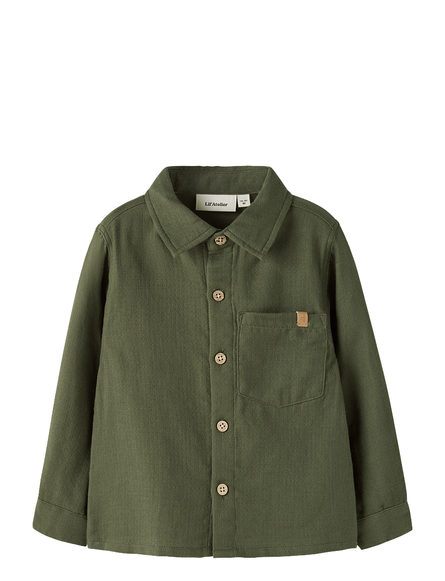 Lil'Atelier - NMMNEPPO LS LOOSE SHIRT LIL - pikkade varrukatega särgid - cypress - 0