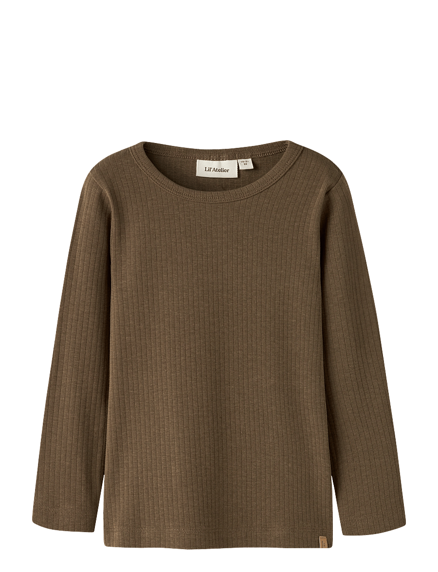 Lil'Atelier - NMMGABO BOB LS SLIM TOP LIL - teak - 0
