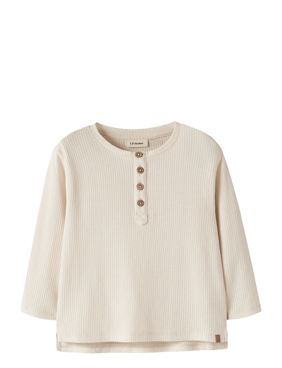 Lil'Atelier - NMMNORT LS LOOSE TOP LIL - långärmade t-shirts - turtledove - 0