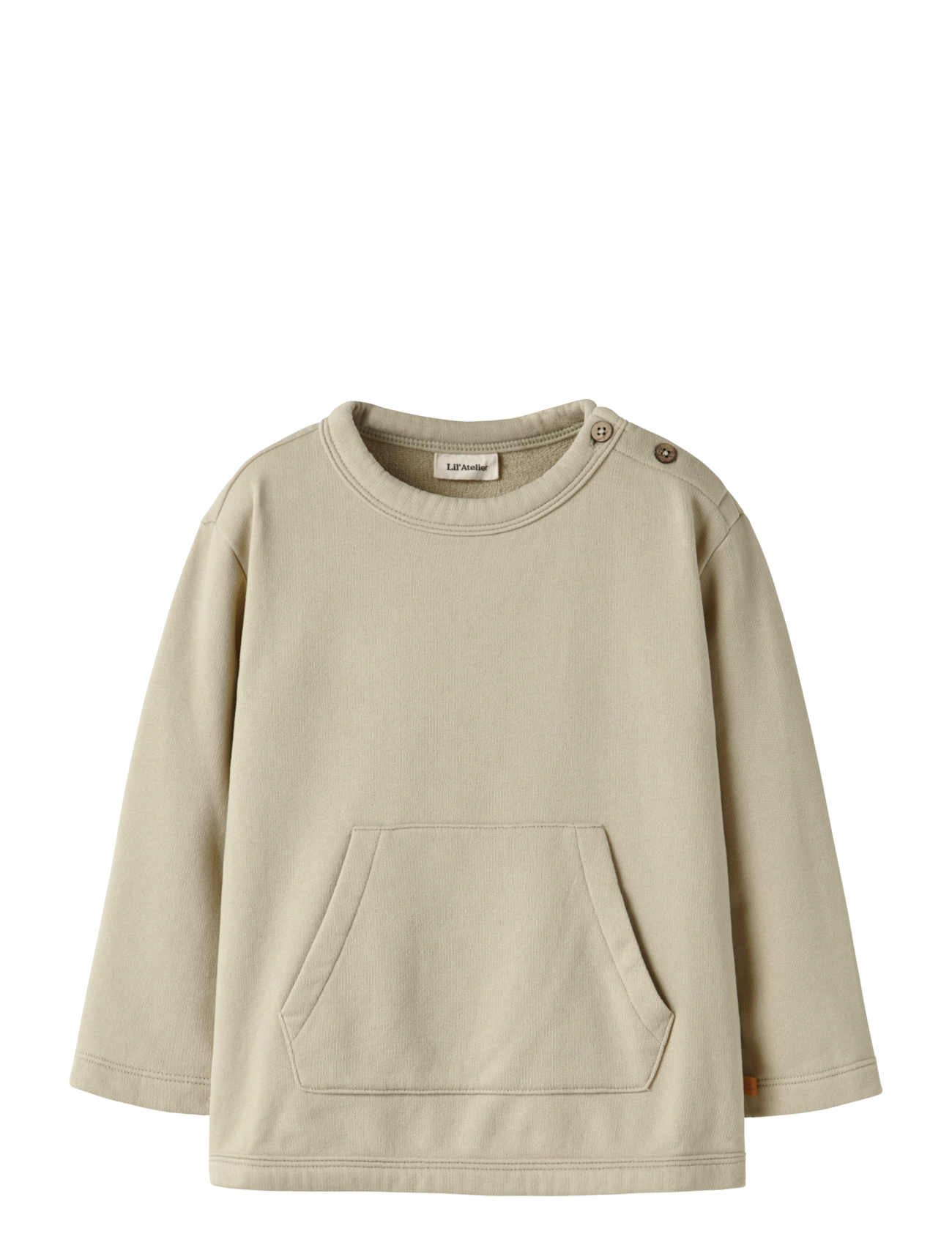 Lil'Atelier NMMILONDON REA LS LOOSE SWEAT BRU LIL - Shop efter størrelse - MOSS GRAY / green