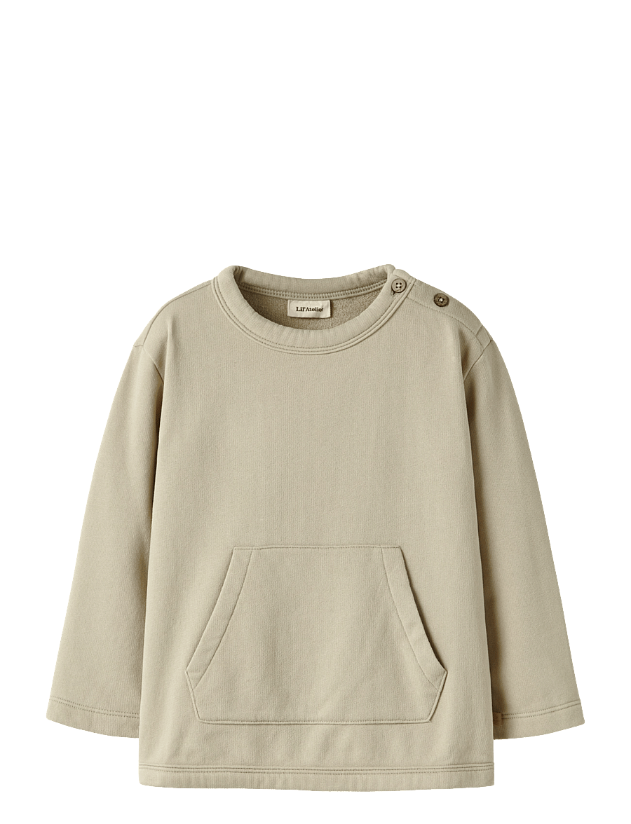 Lil'Atelier - NMMILONDON REA LS LOOSE SWEAT BRU LIL - sweatshirts - moss gray - 0