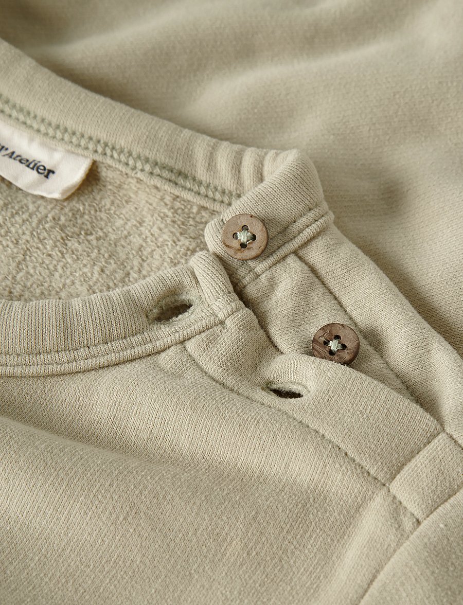 Lil'Atelier - NMMILONDON REA LS LOOSE SWEAT BRU LIL - sweatshirts - moss gray - 2