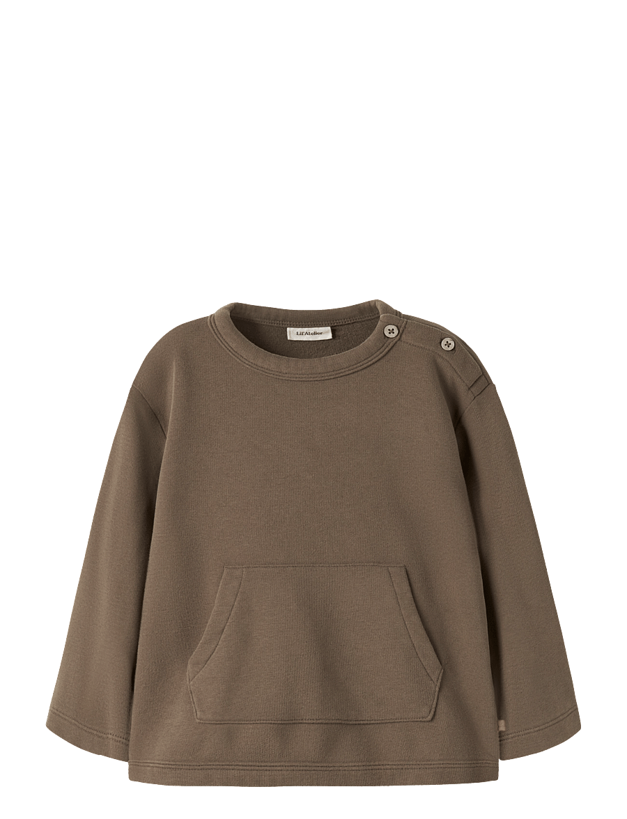 Lil'Atelier - NMMILONDON REA LS LOOSE SWEAT BRU LIL - teak - 0