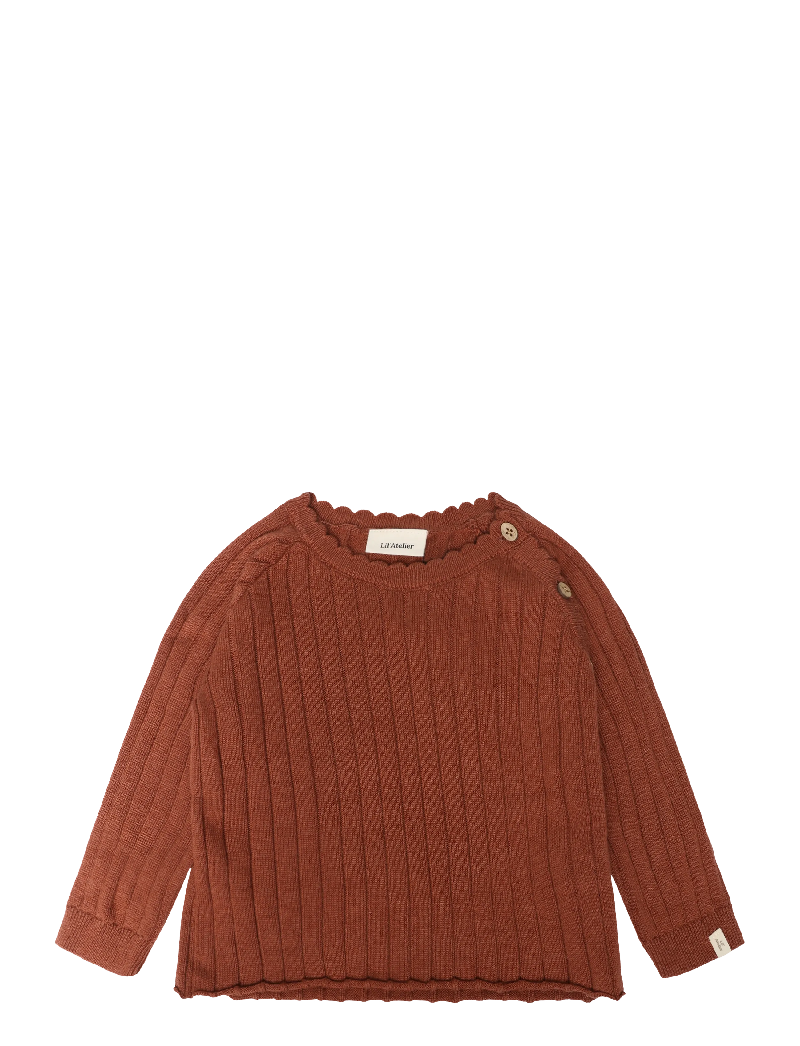 Lil'Atelier NBFNELSAN LS WRAP KNIT LIL - Drabužiai - MAHOGANY / brown
