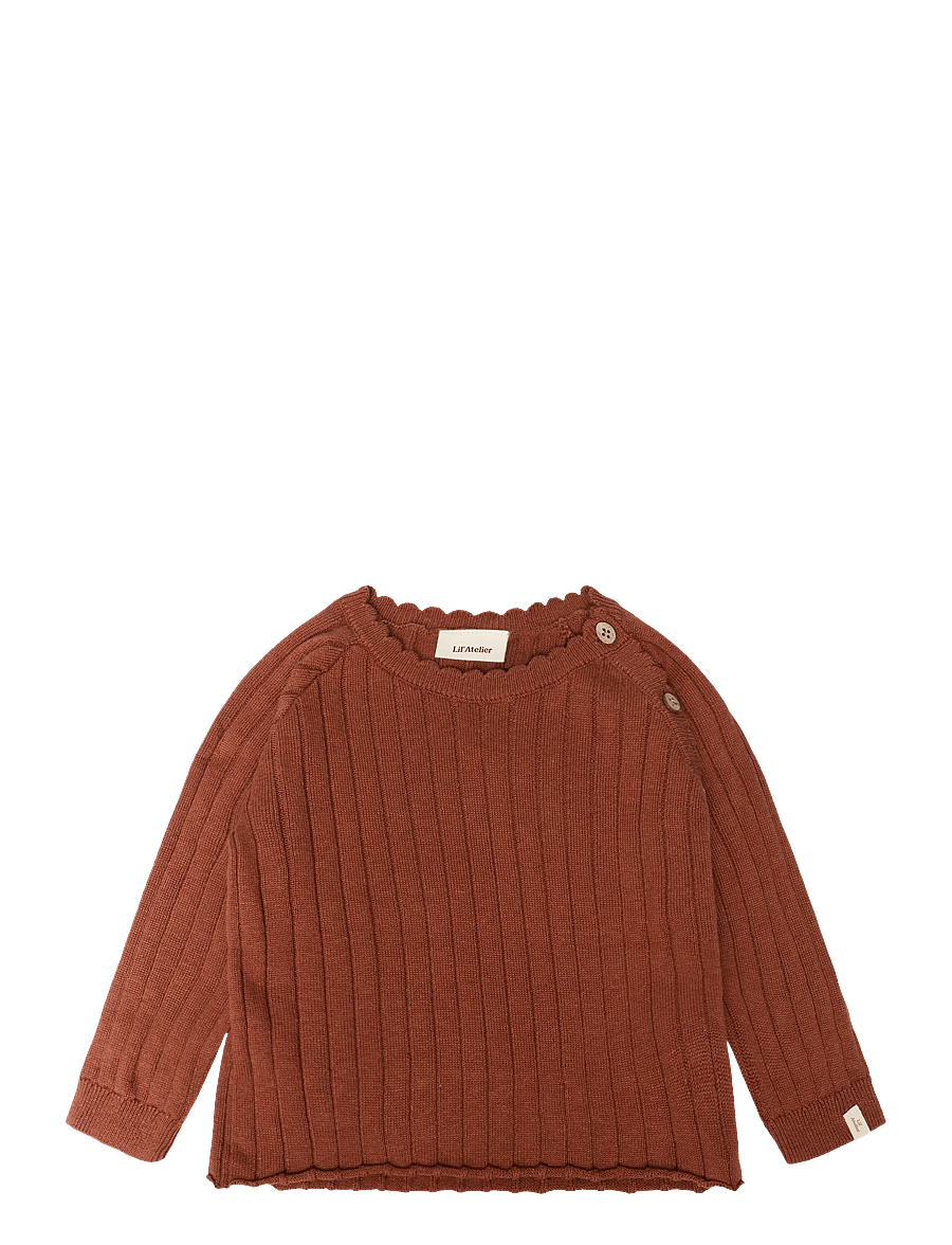 Lil'Atelier - NBFNELSAN LS WRAP KNIT LIL - cardigans - mahogany - 0
