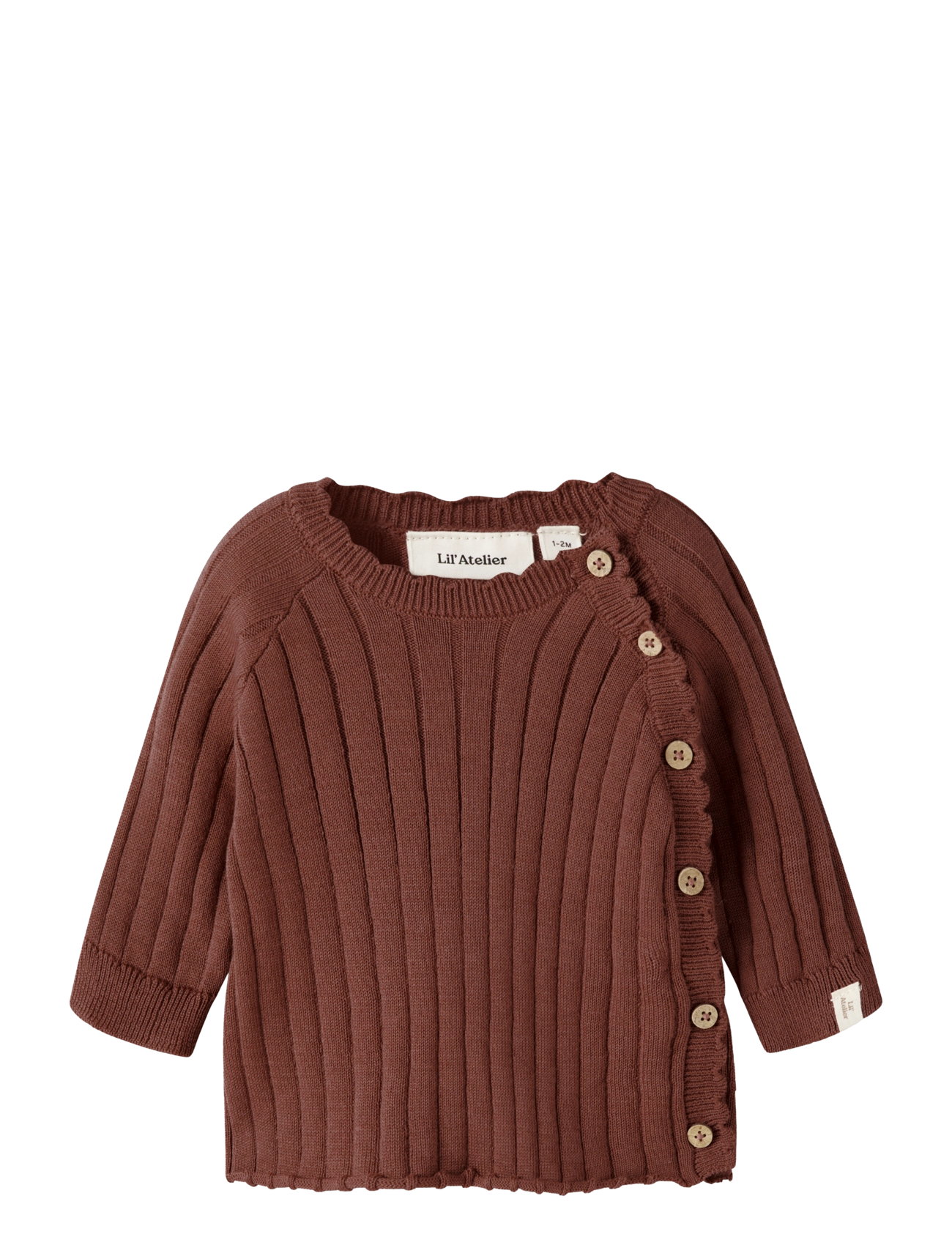 Lil'Atelier NBFNELSAN LS WRAP KNIT LIL - Kudumid - MAHOGANY / brown