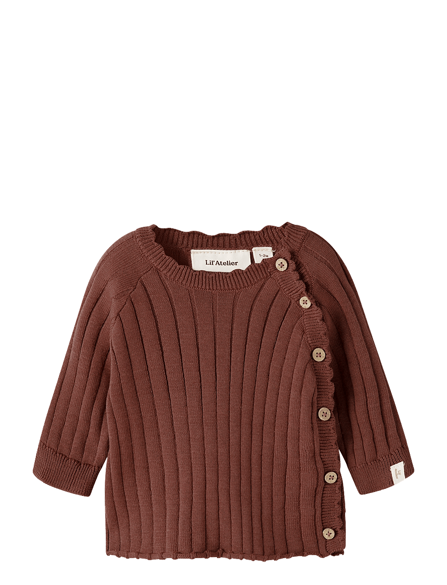 Lil'Atelier - NBFNELSAN LS WRAP KNIT LIL - kardiganid - mahogany - 0