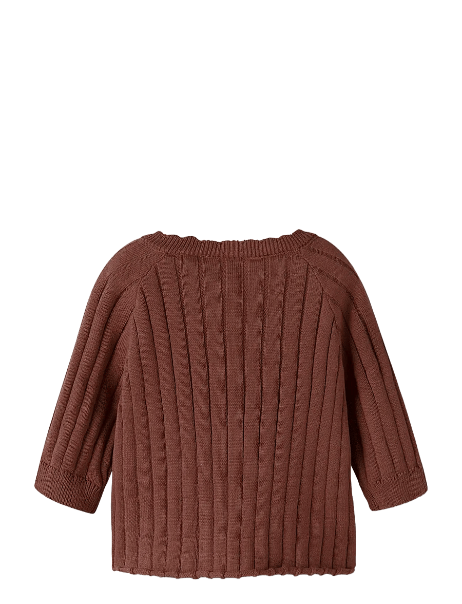 Lil'Atelier - NBFNELSAN LS WRAP KNIT LIL - koftor - mahogany - 1