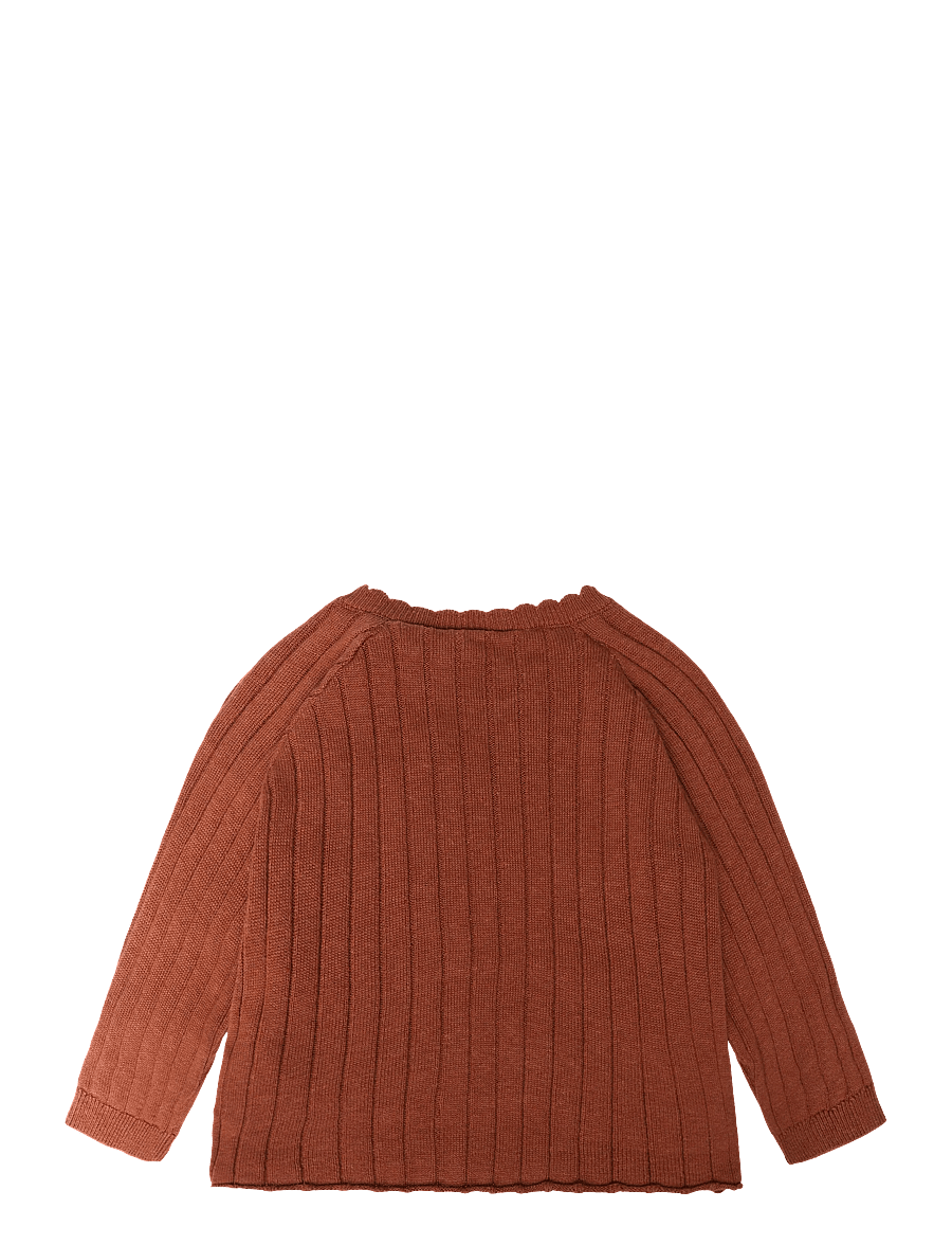 Lil'Atelier - NBFNELSAN LS WRAP KNIT LIL - cardigans - mahogany - 1