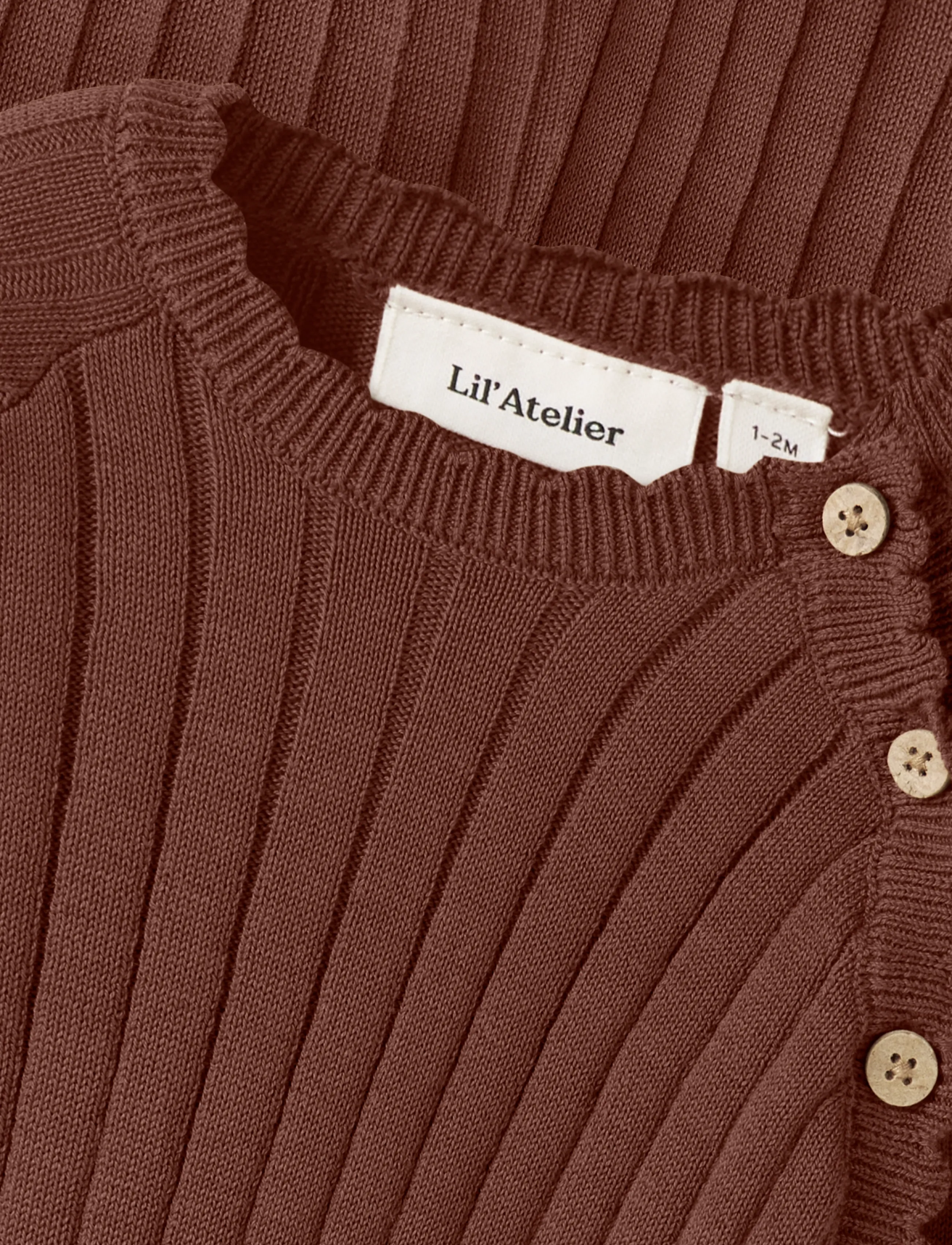 Lil'Atelier - NBFNELSAN LS WRAP KNIT LIL - cardigans - mahogany - 2