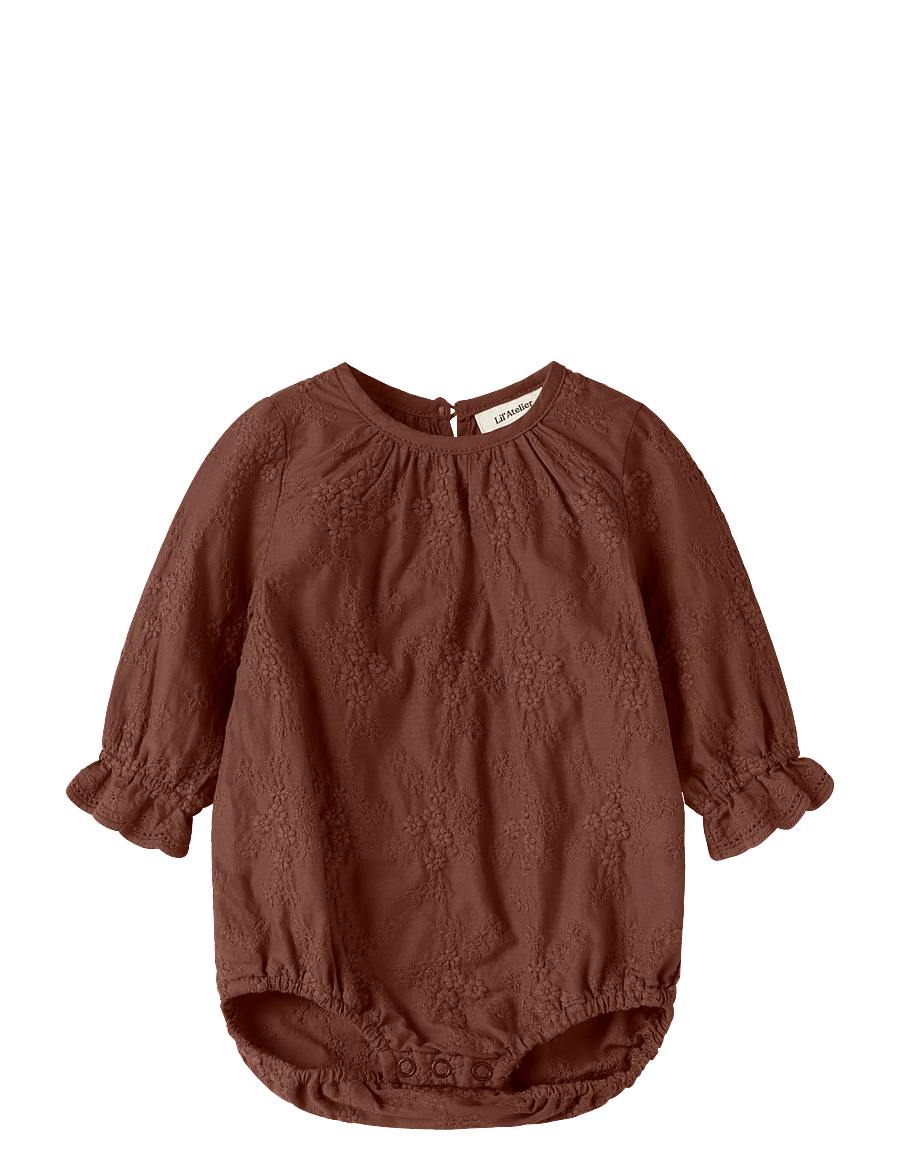 Lil'Atelier - NBFNOPA LS LOOSE BODY LIL - langärmelige bodys - mahogany - 0