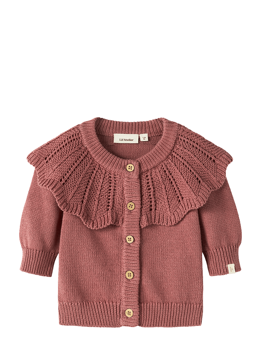 Lil'Atelier - NBFNODA LS KNIT CARD LIL - cardigans - withered rose - 0