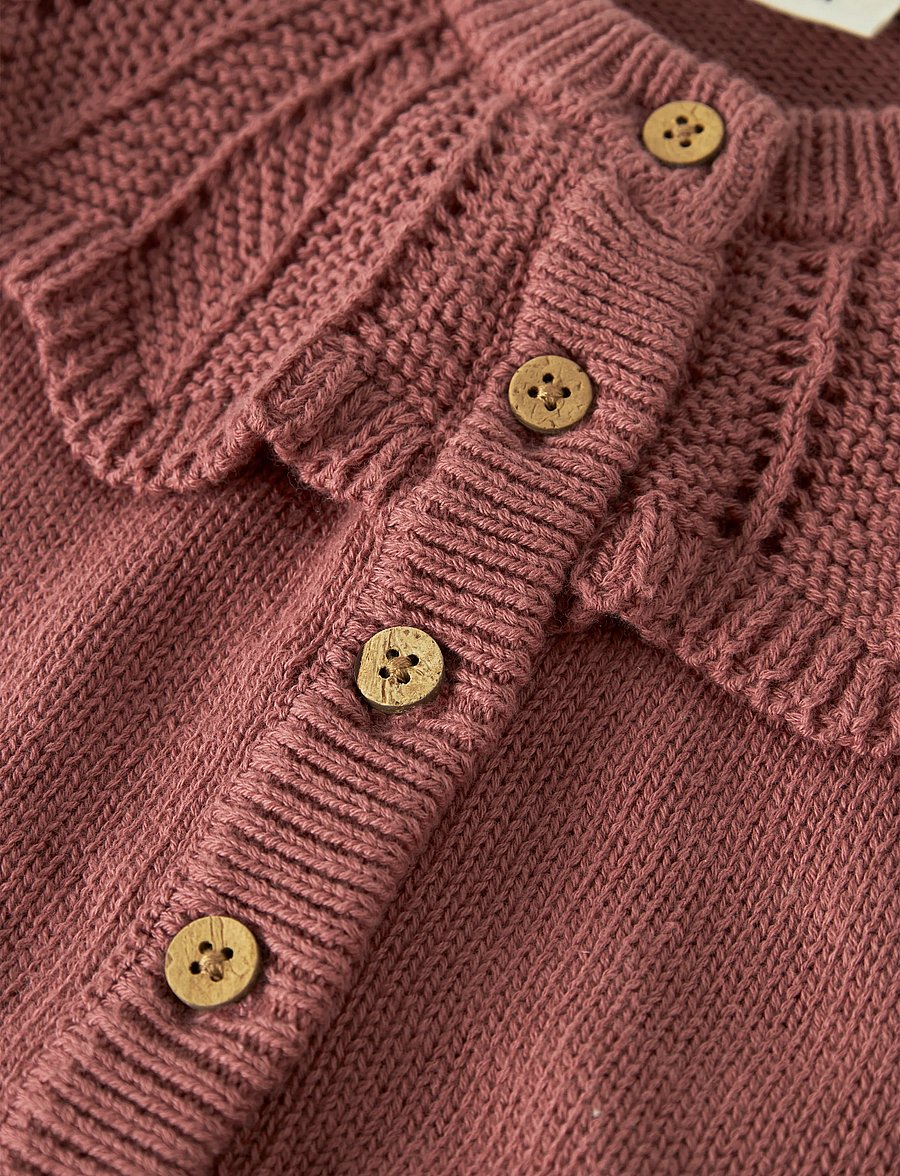 Lil'Atelier - NBFNODA LS KNIT CARD LIL - cardigans - withered rose - 2