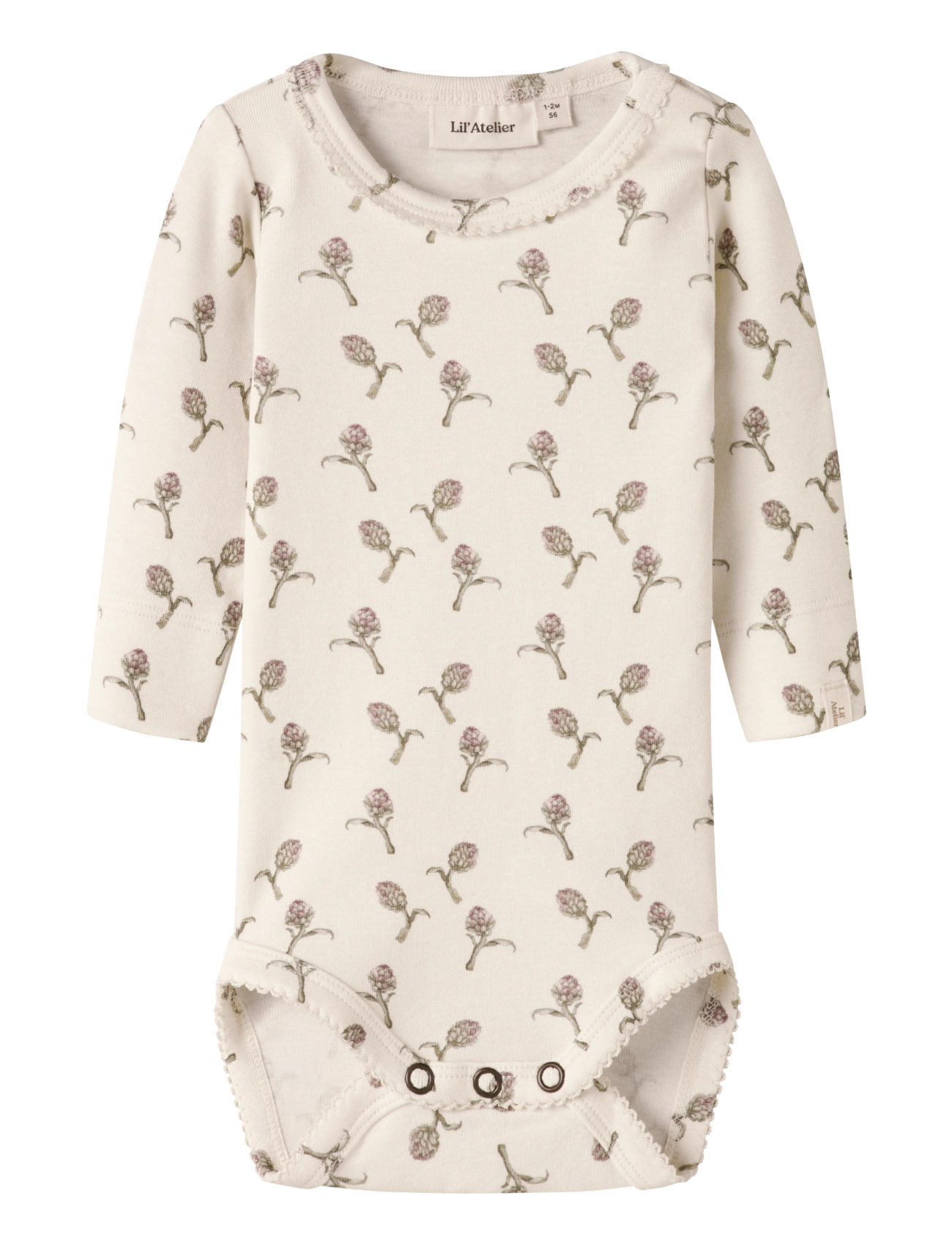 Lil'Atelier NBFGAYO SIG LS SLIM BODY LIL - Pikkade varrukatega bodid - TURTLEDOVE / cream