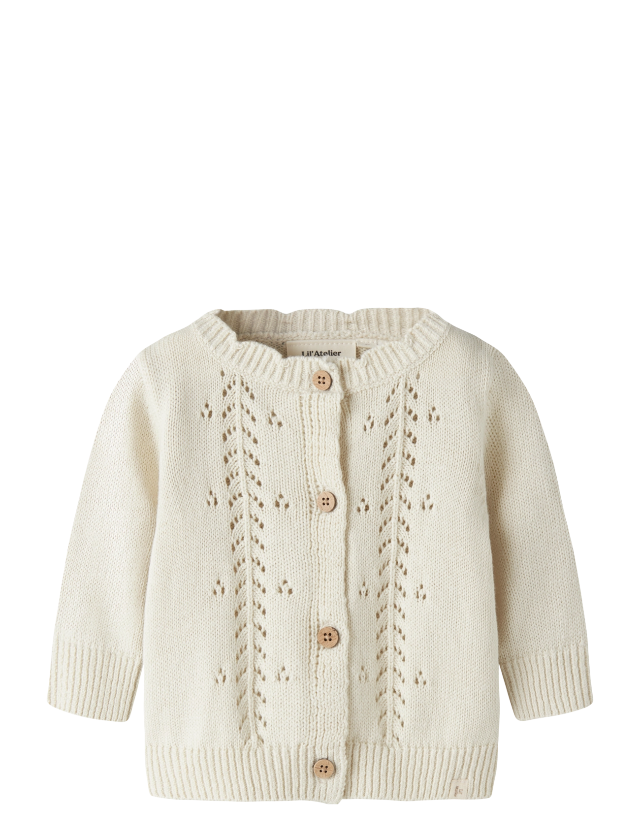 Lil'Atelier NBFOPLEA LS KNIT CARD LIL - Knitwear - TURTLEDOVE / cream