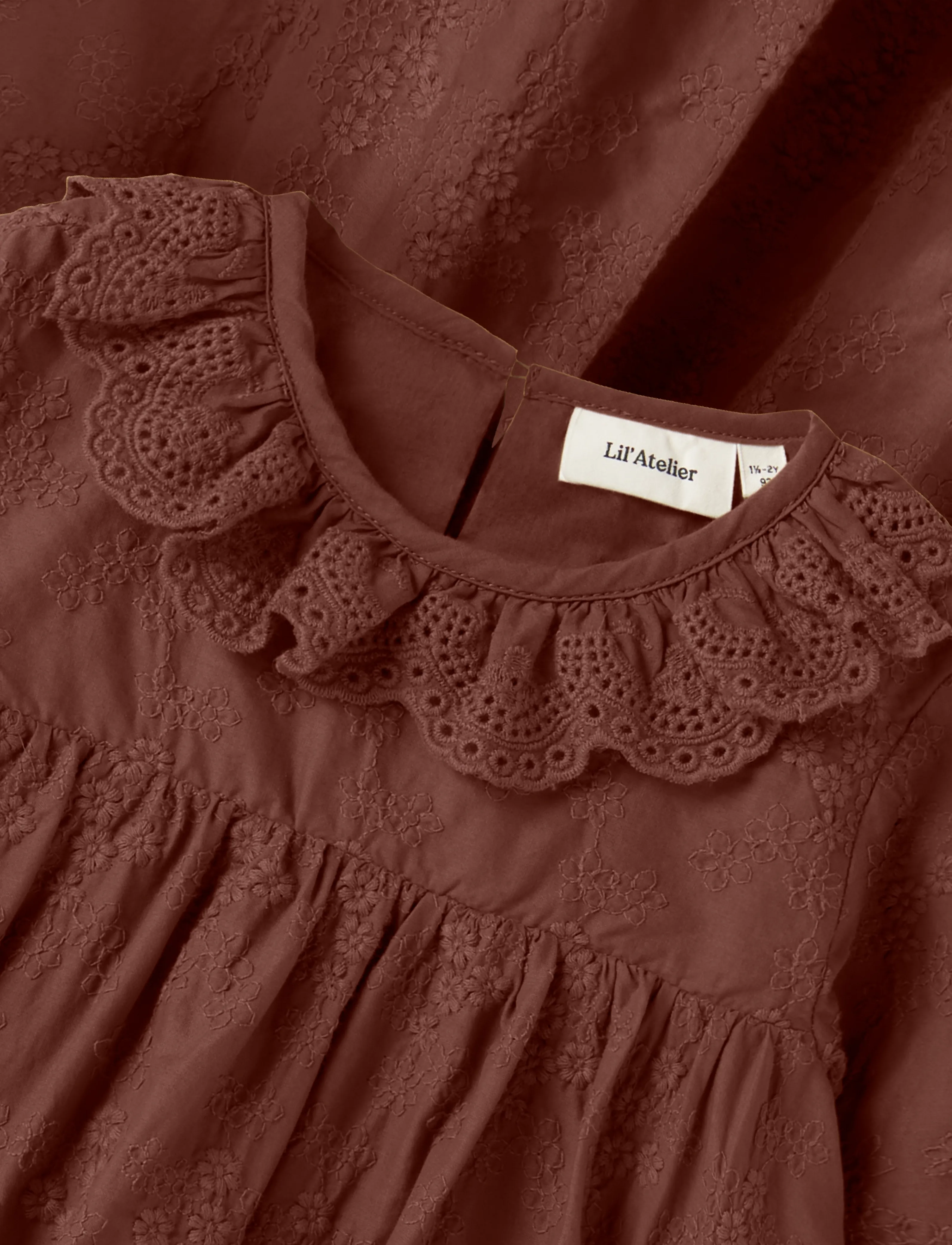 Lil'Atelier - NMFNOPA LS LOOSE DRESS LIL - pikkade varrukatega beebikleidid - mahogany - 2