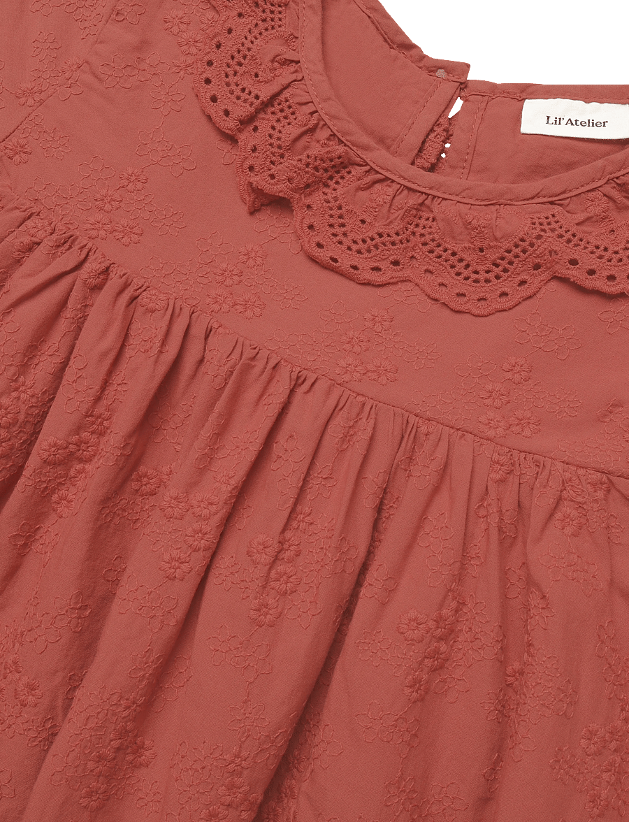 Lil'Atelier - NMFNOPA LS LOOSE DRESS LIL - langærmede babykjoler - mahogany - 2