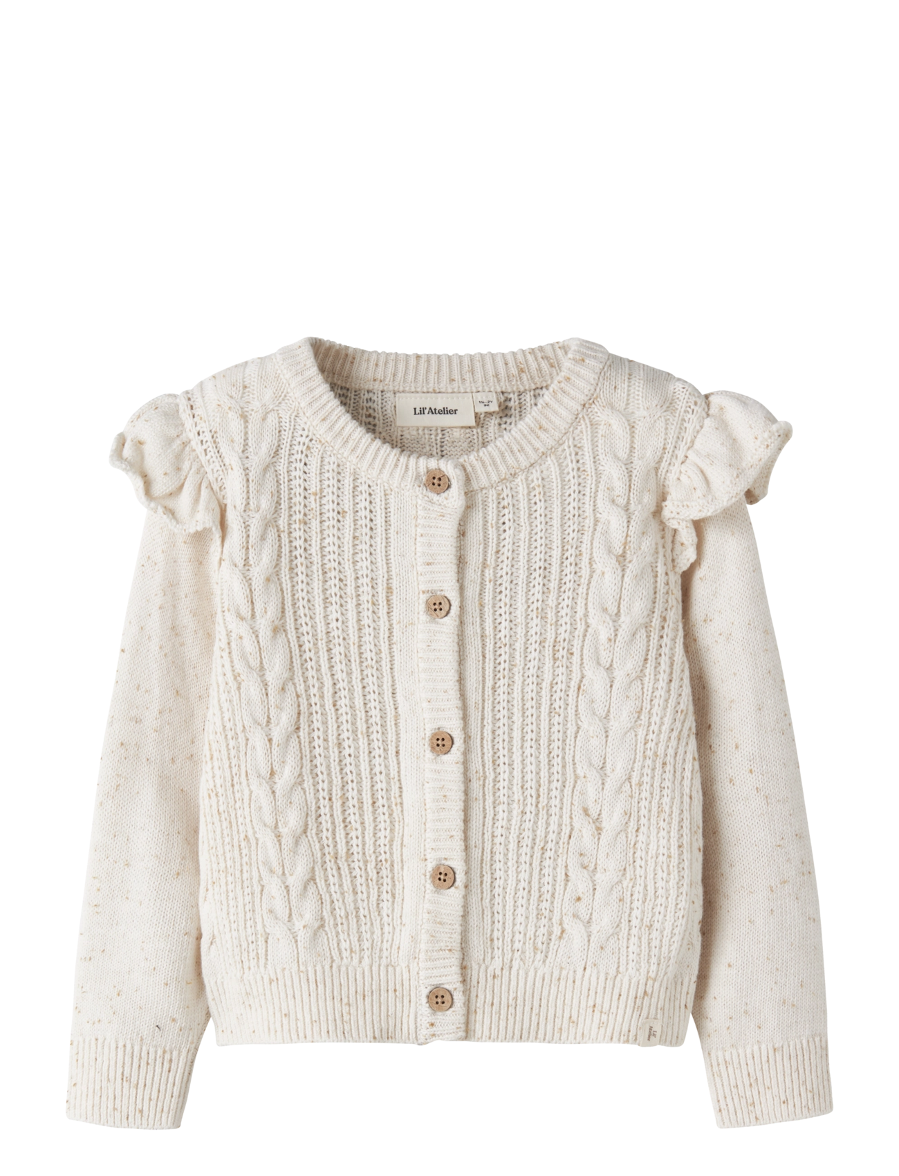 Lil'Atelier NMFGALTO KAB LS KNIT CARD LIL - New Arrivals - TURTLEDOVE / cream