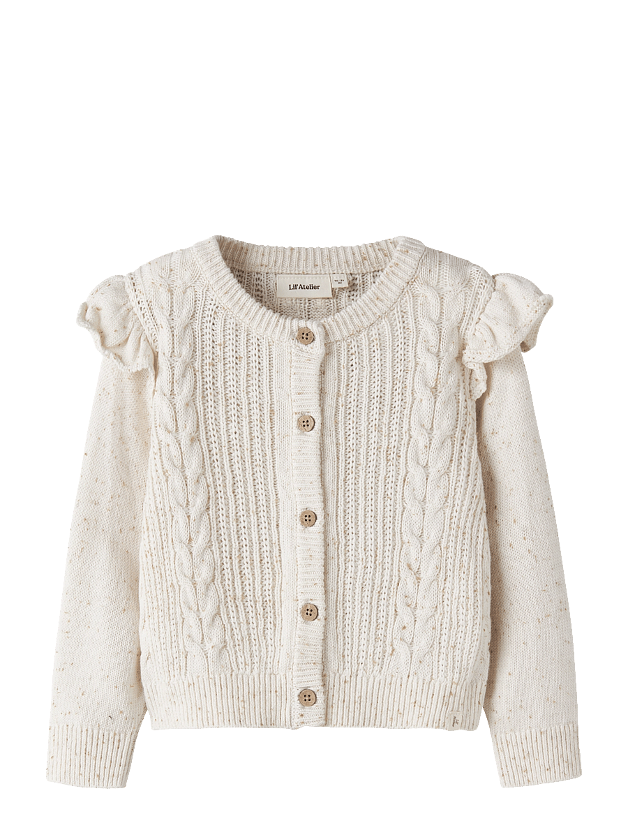 Lil'Atelier - NMFGALTO KAB LS KNIT CARD LIL - cardigans - turtledove - 0