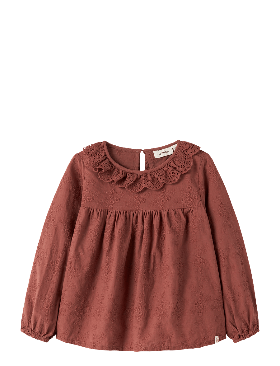 Lil'Atelier - NMFNOPA LS LOOSE SHIRT LIL - langärmlige hemden - mahogany - 0