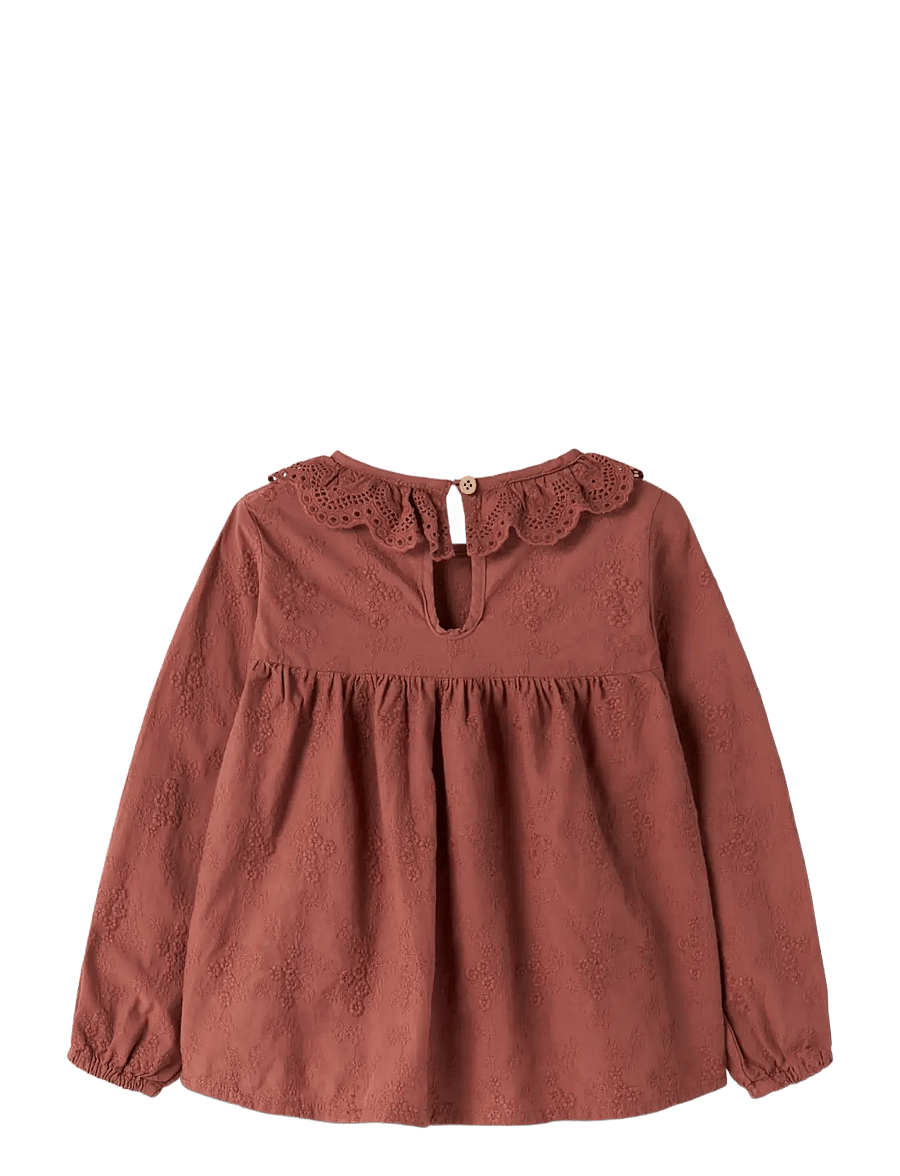 Lil'Atelier - NMFNOPA LS LOOSE SHIRT LIL - langärmlige hemden - mahogany - 1
