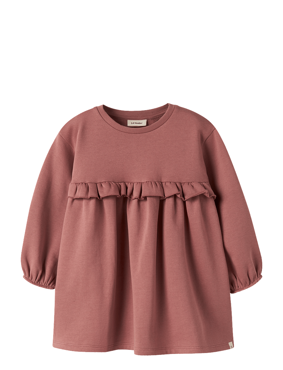 Lil'Atelier - NMFKILANO LS LOOSE SWEAT DRESS BRU LIL - langärmelige freizeitkleider - withered rose - 0