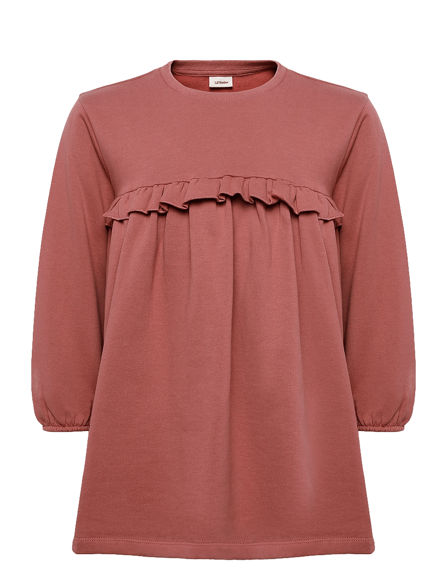 Lil'Atelier - NMFKILANO LS LOOSE SWEAT DRESS BRU LIL - langärmelige freizeitkleider - withered rose - 0