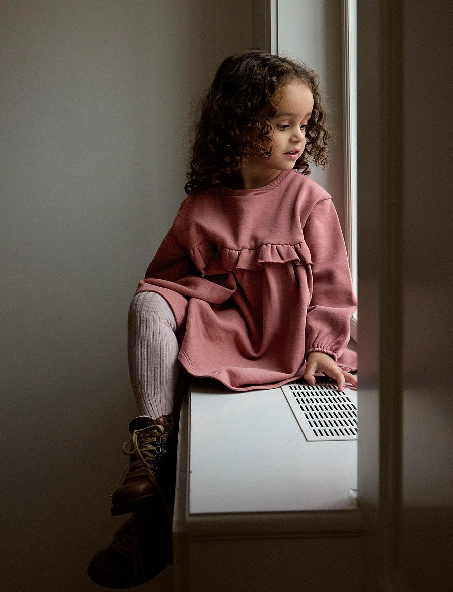 Lil'Atelier - NMFKILANO LS LOOSE SWEAT DRESS BRU LIL - langärmelige freizeitkleider - withered rose - 1